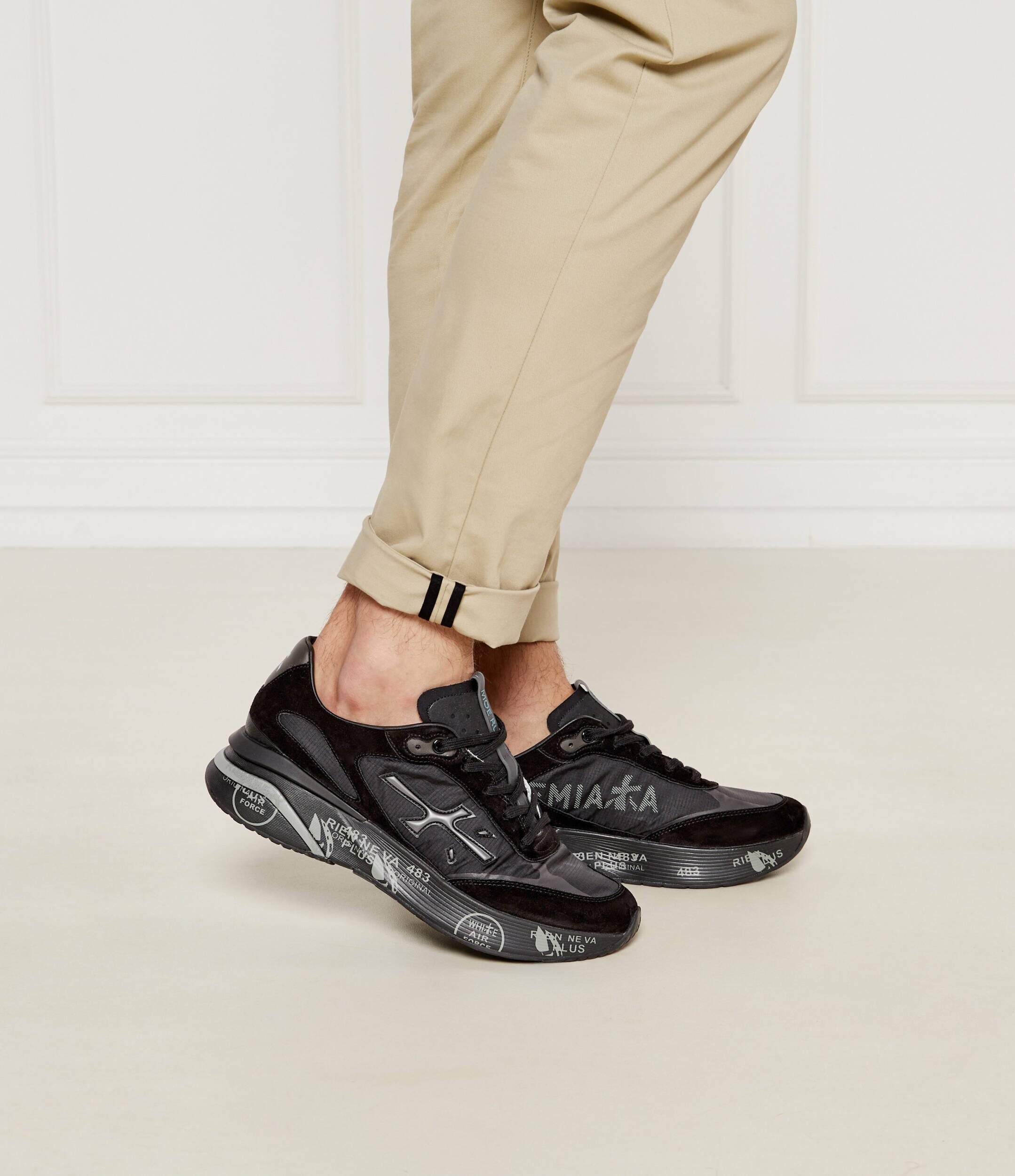 Premiata Sneakers MOERUN cu adaos de piele