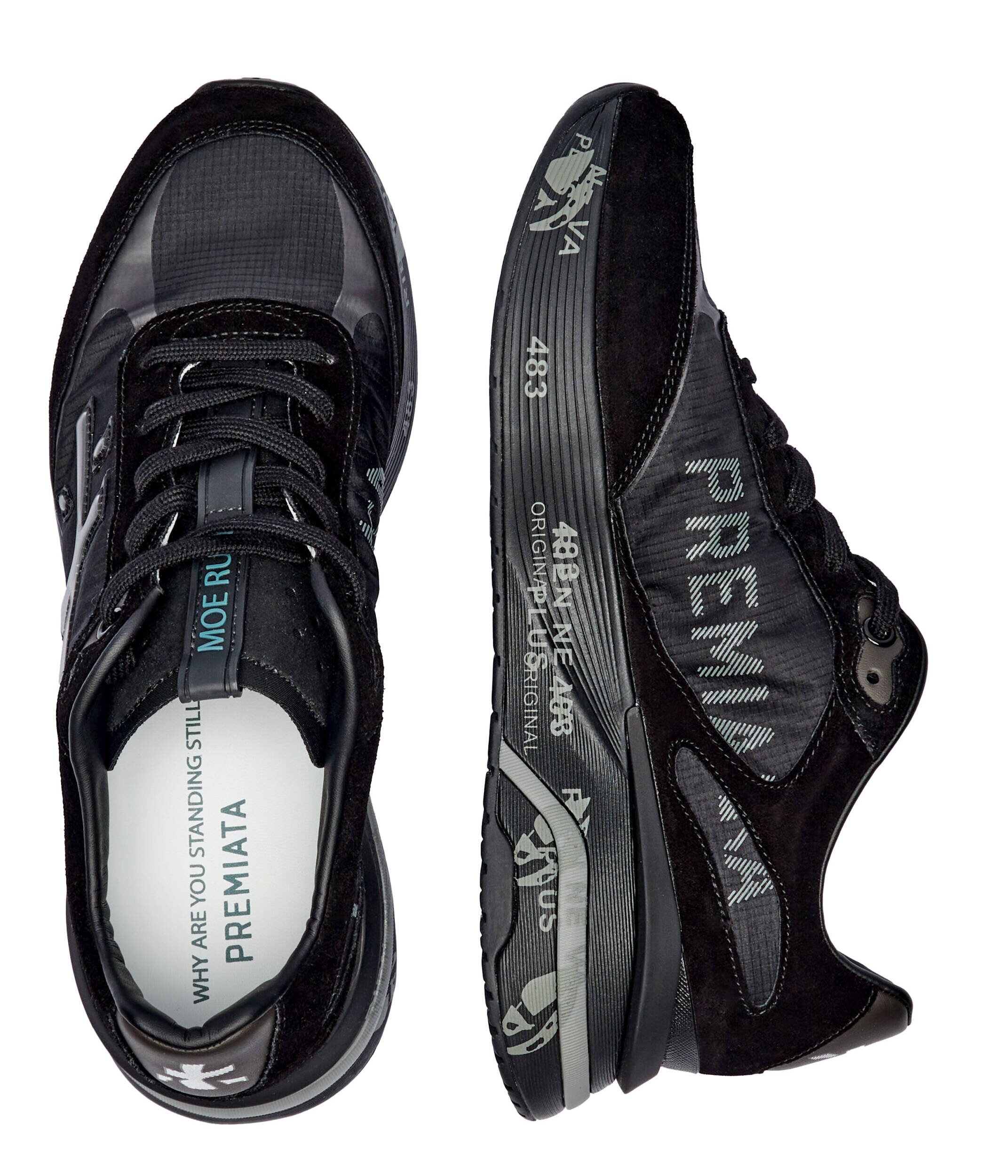 Premiata Sneakers MOERUN cu adaos de piele
