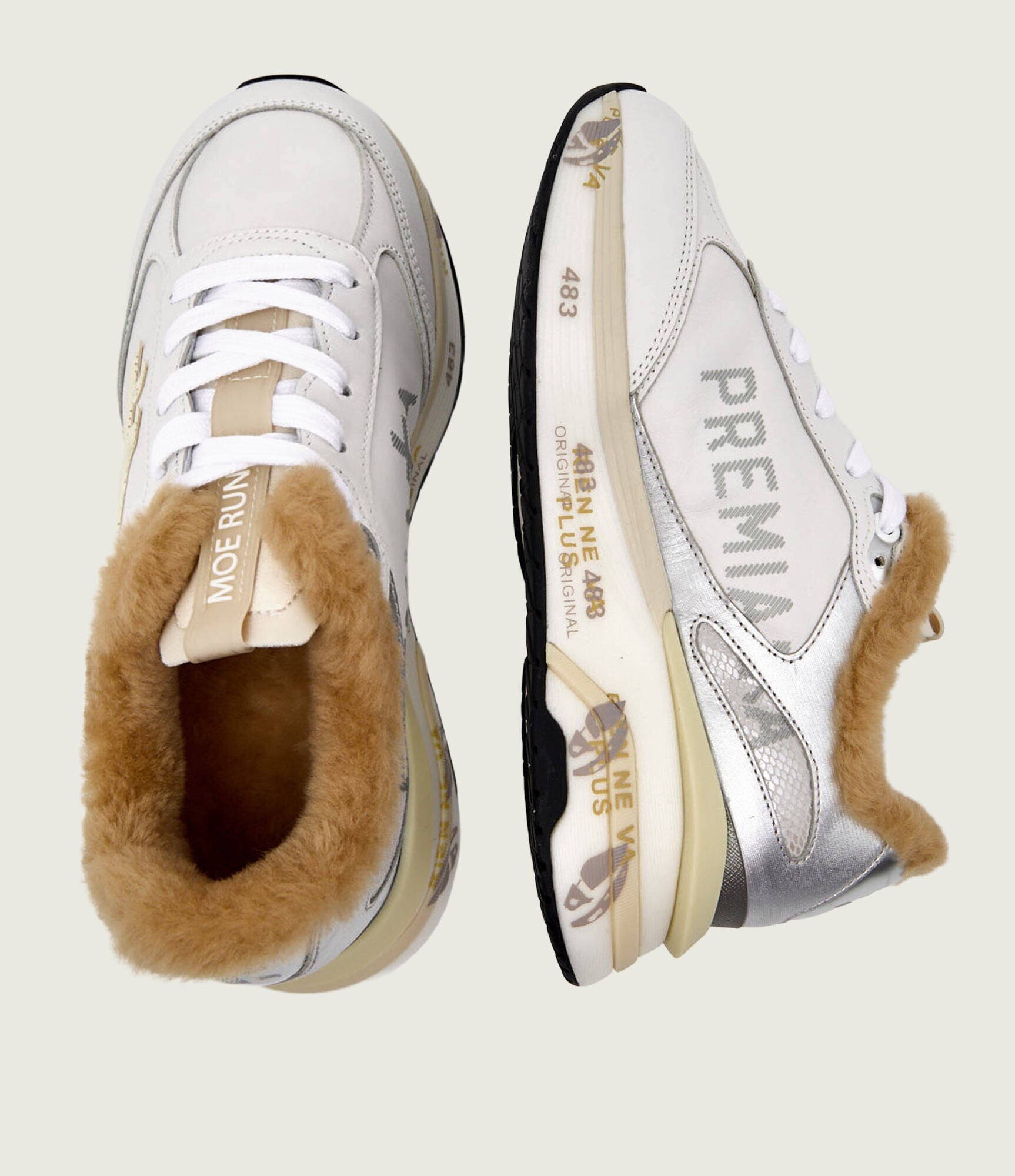 Premiata Teniși din piele MOERUND cu adaos de lână | shearling