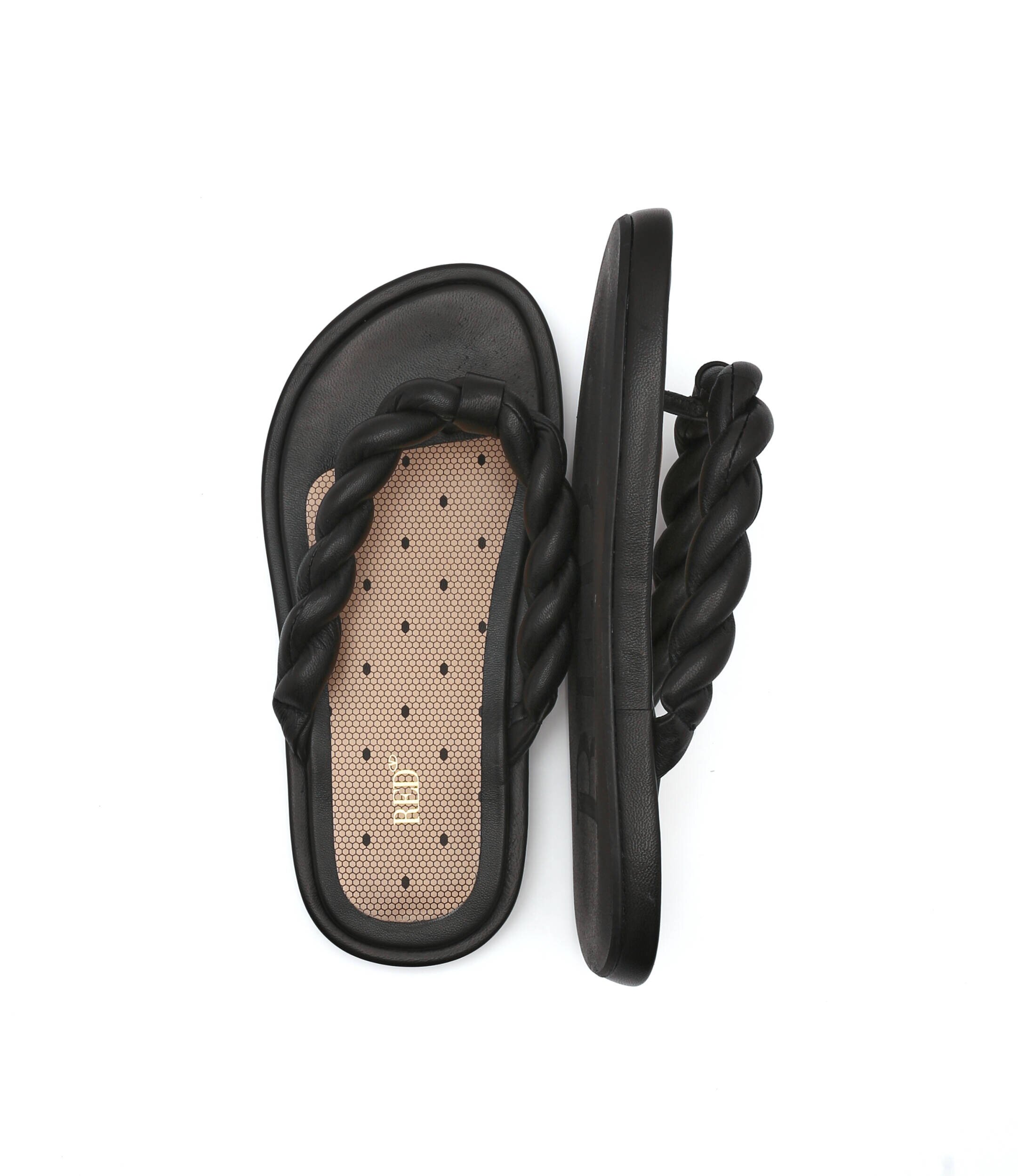 Red Valentino Flip flops cu adaos de piele