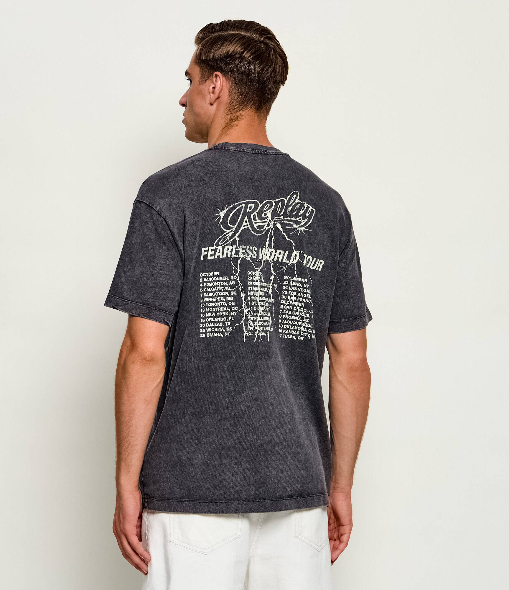 Replay Tricou Fearless World Tour | regular fit