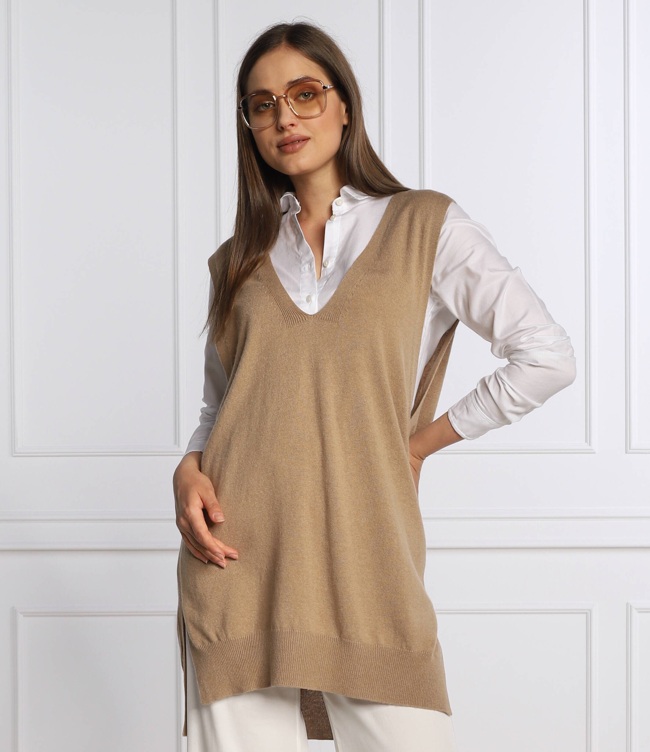 RIANI De lână vestă | Relaxed fit cu adaos de mătase