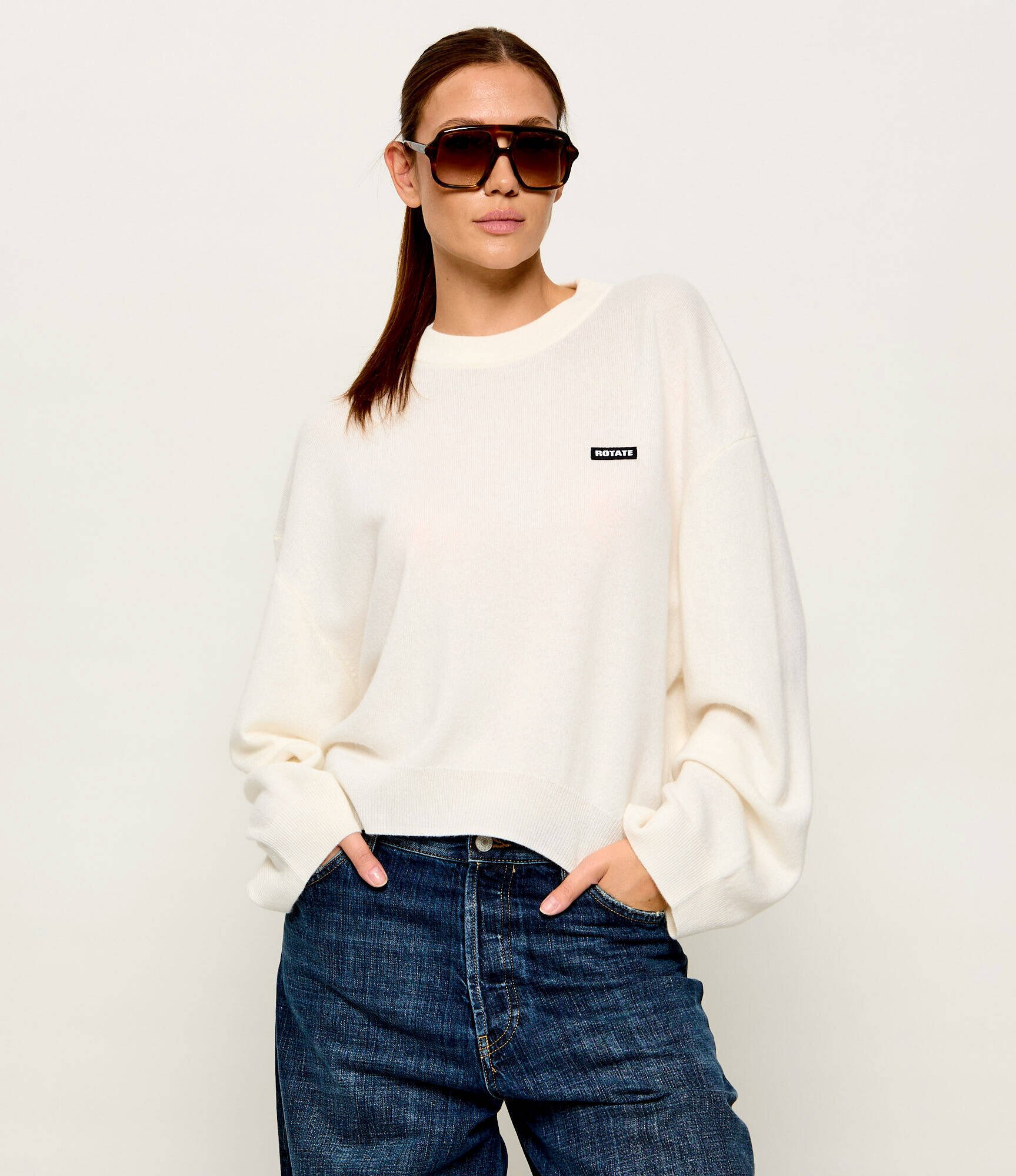 Rotate De lână pulover | Oversize fit cu adaos de cașmir
