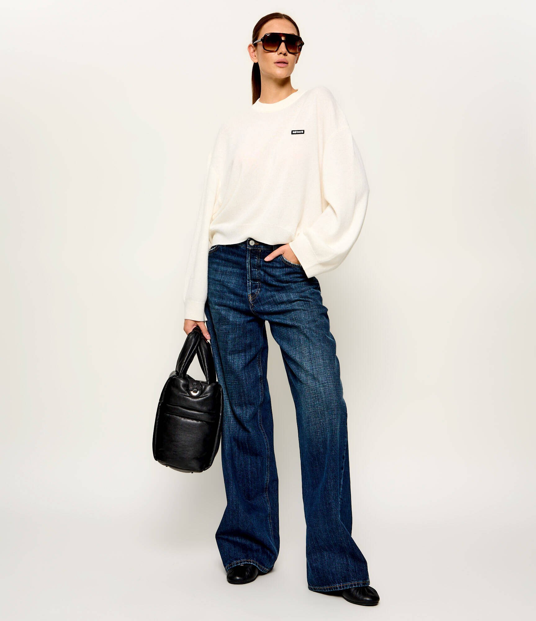Rotate De lână pulover | Oversize fit cu adaos de cașmir