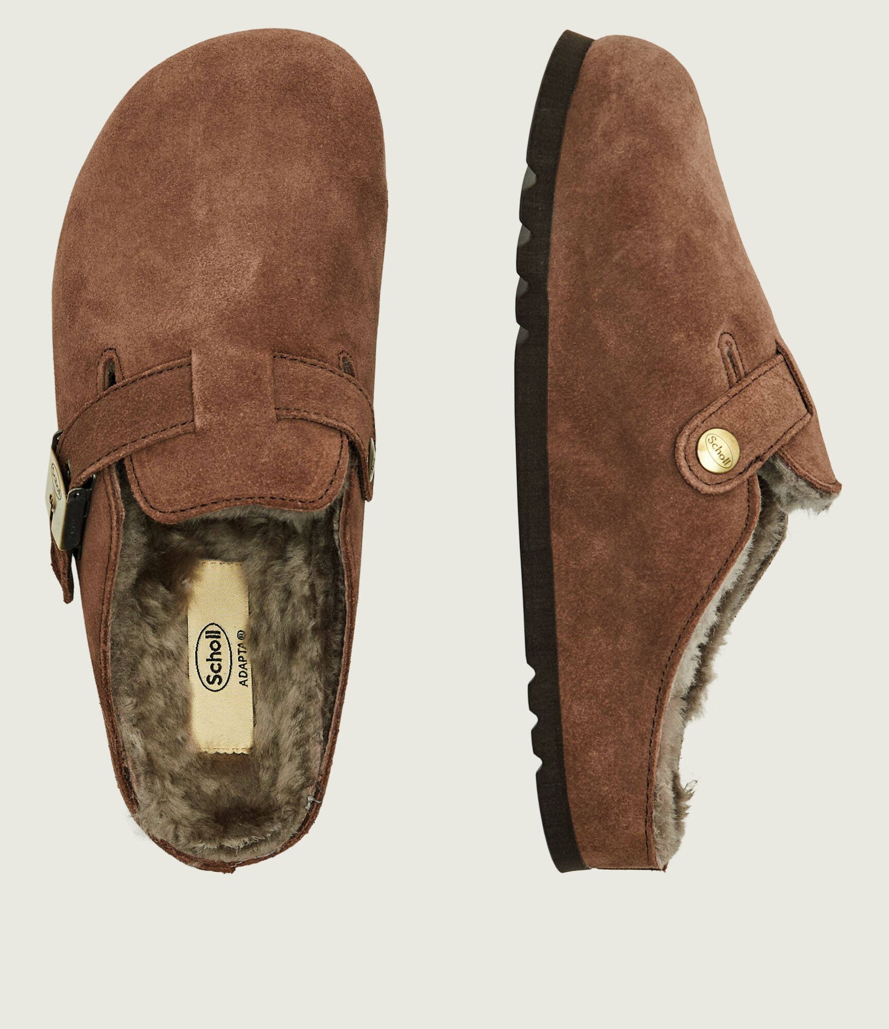 Scholl Mules (încălțăminte) Grace | piele întoarsă (zamsz) | cu adaos de lână