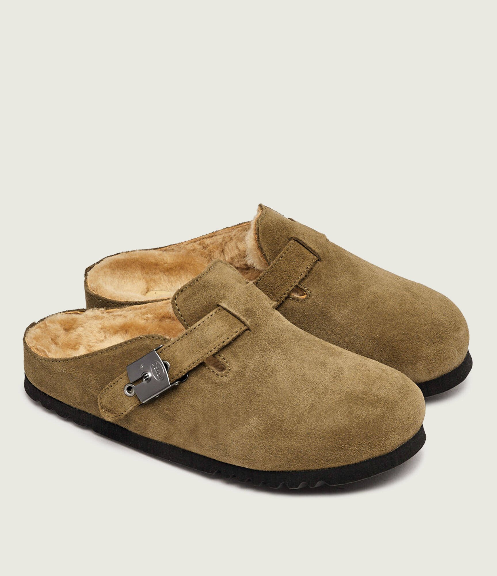 Scholl Mules (încălțăminte) Grace | piele întoarsă (zamsz) | cu adaos de lână