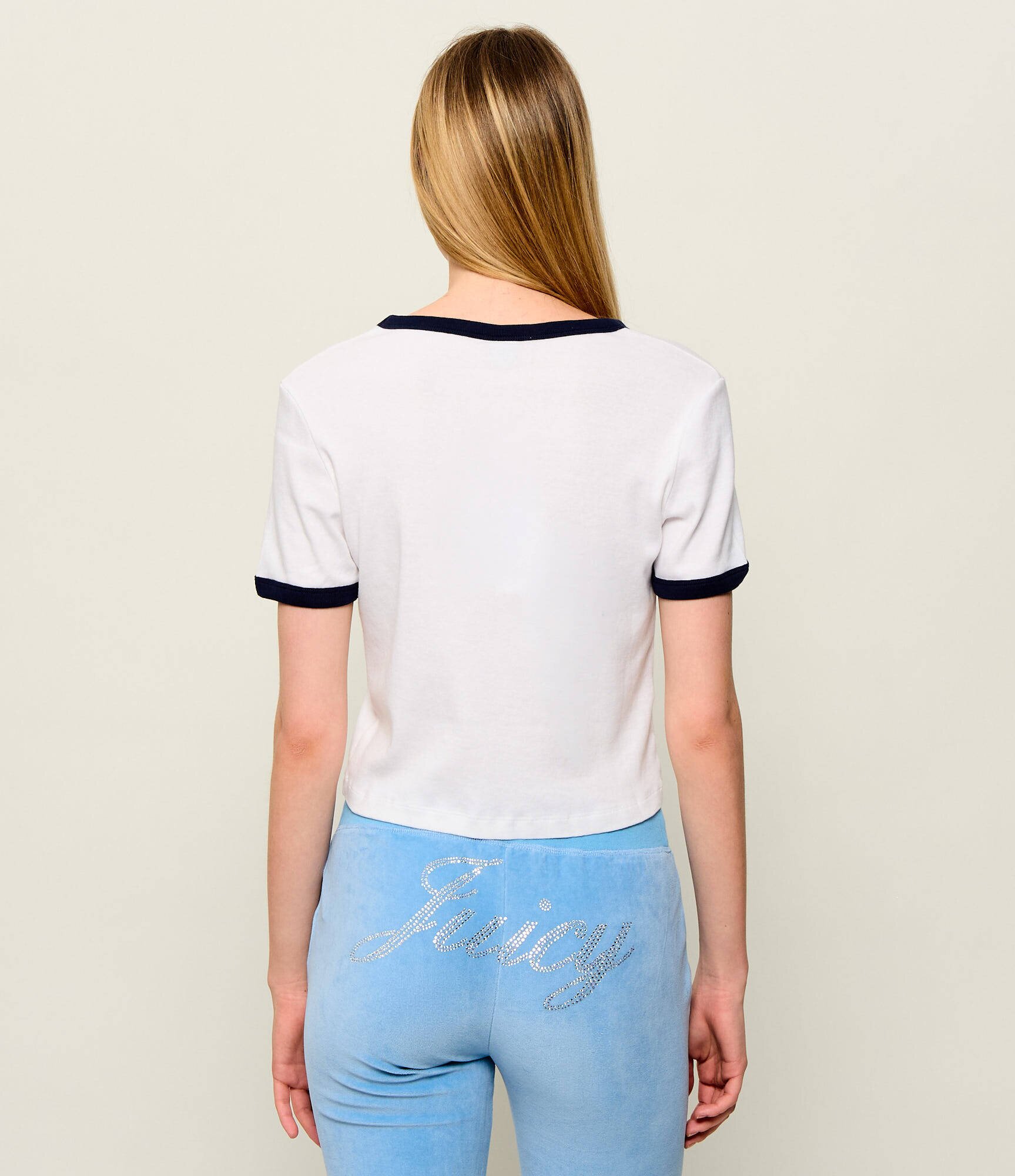 Sporty&Rich Tricou California Emblem Soft Ringer | Cropped Fit