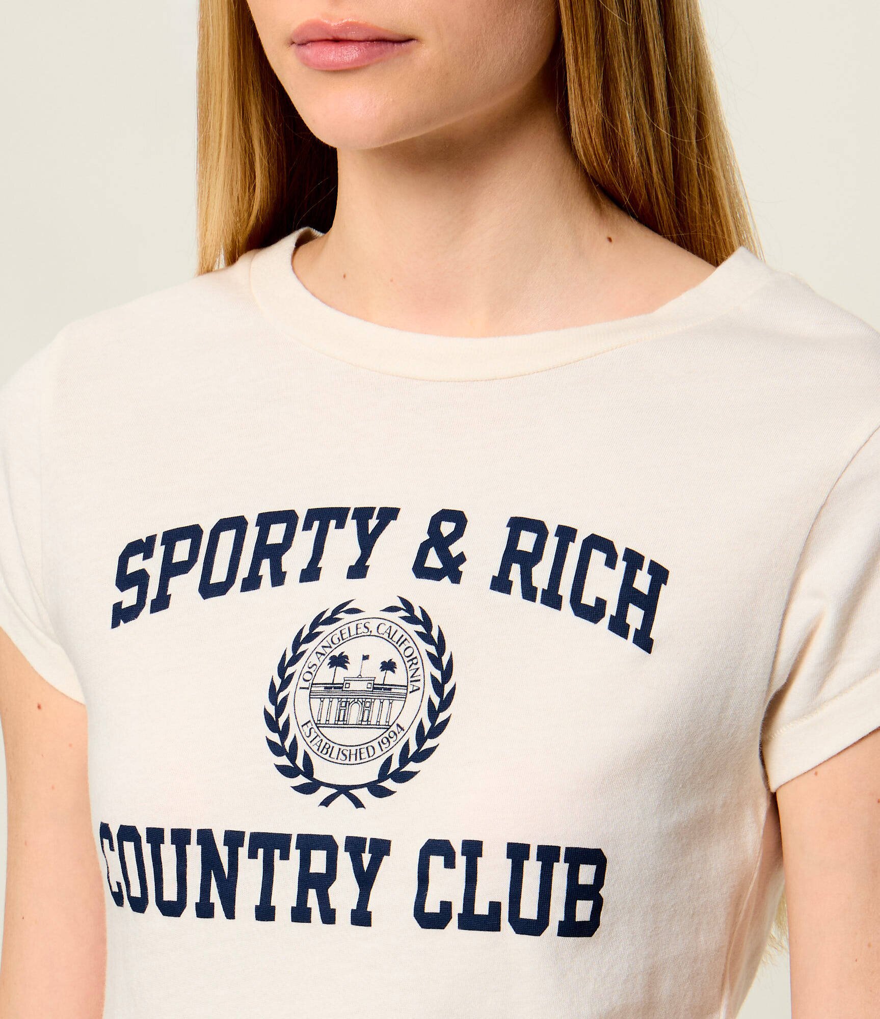 Sporty&Rich Tricou Varsity Crest Essential | Slim Fit