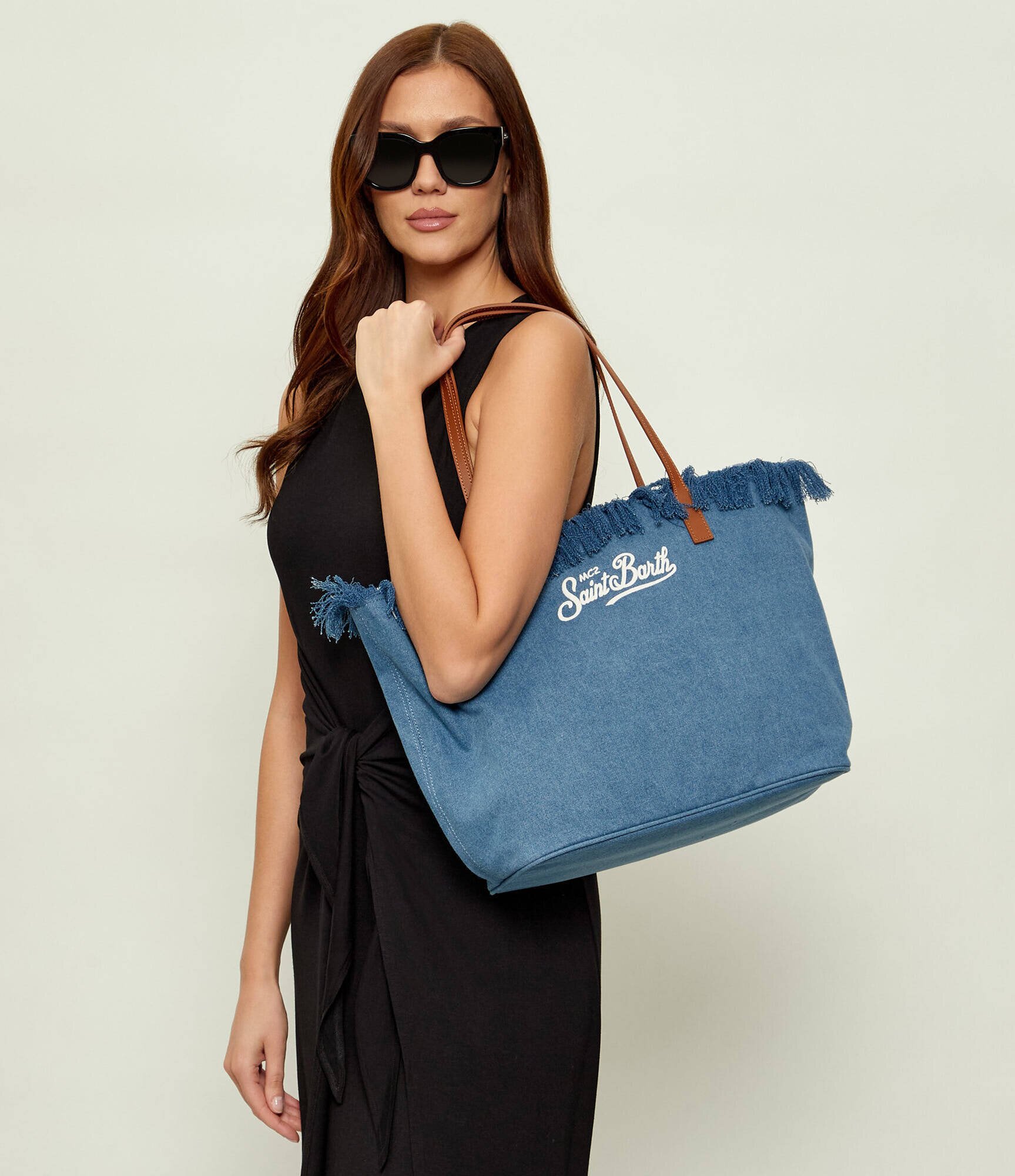 ST.Barth De blugi geantă shopper City cu adaos de piele