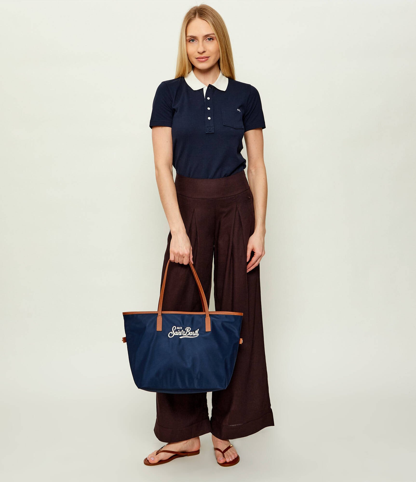 ST.Barth Geantă shopper CITY cu adaos de piele