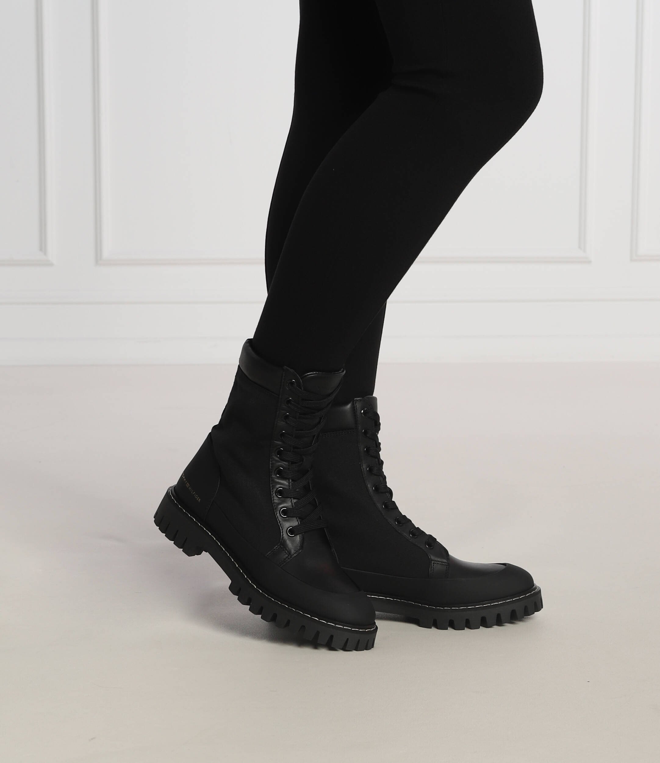 Tommy Hilfiger Botine cu adaos de piele