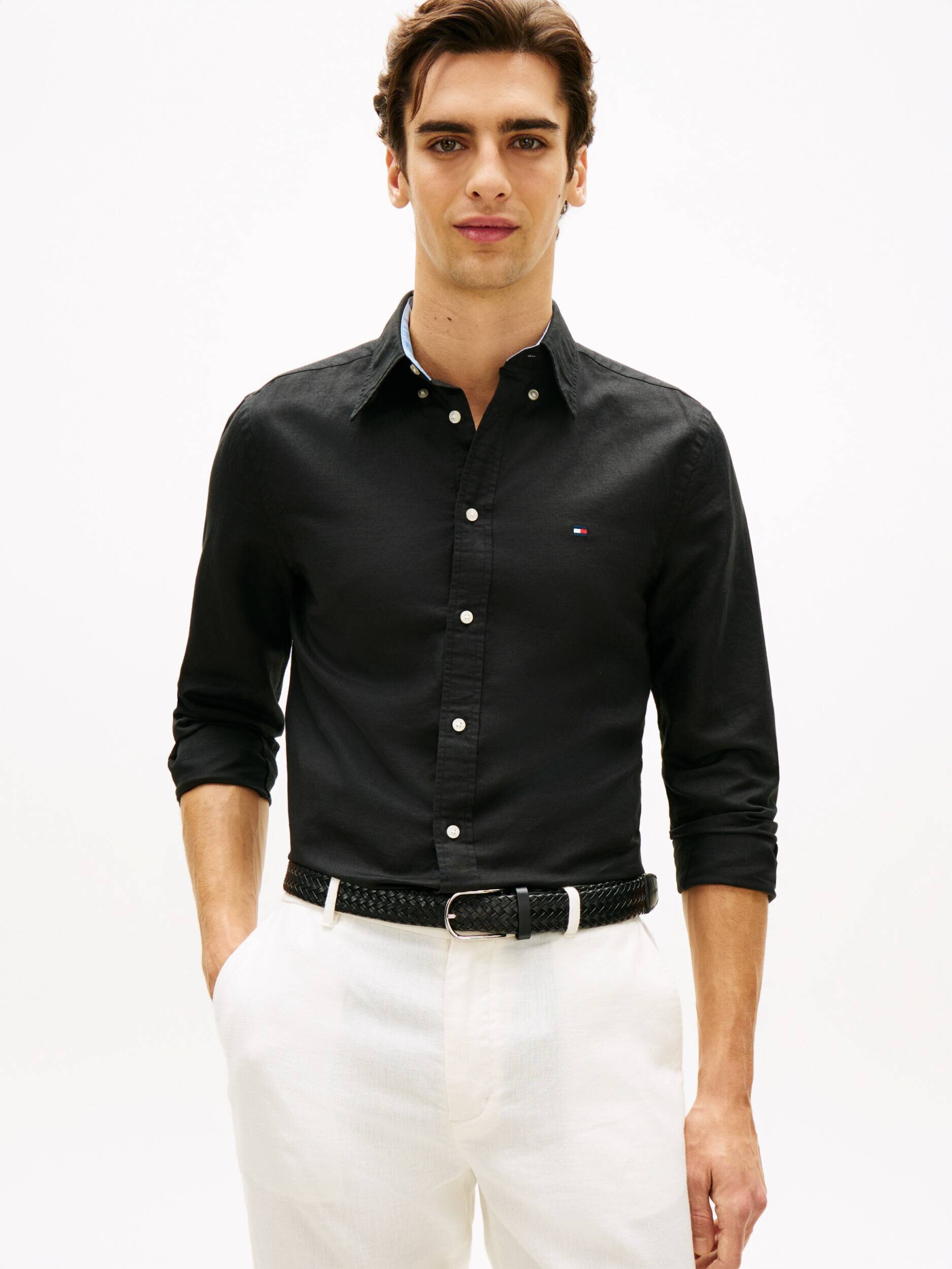 Tommy Hilfiger Cămașă | regular fit | cu adaos de in