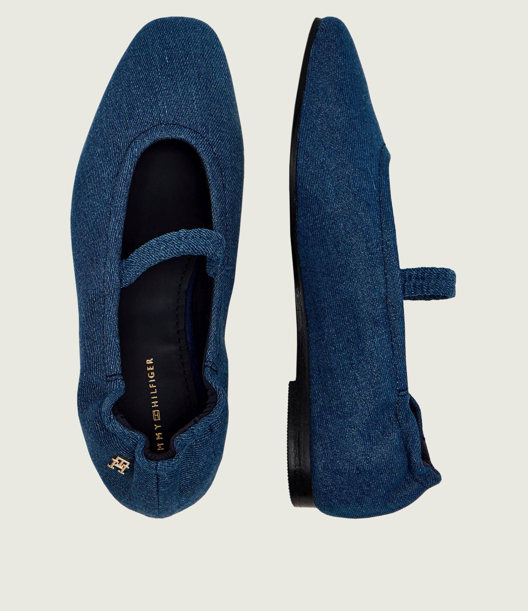 Tommy Hilfiger De blugi balerini Mary Jane cu adaos de piele