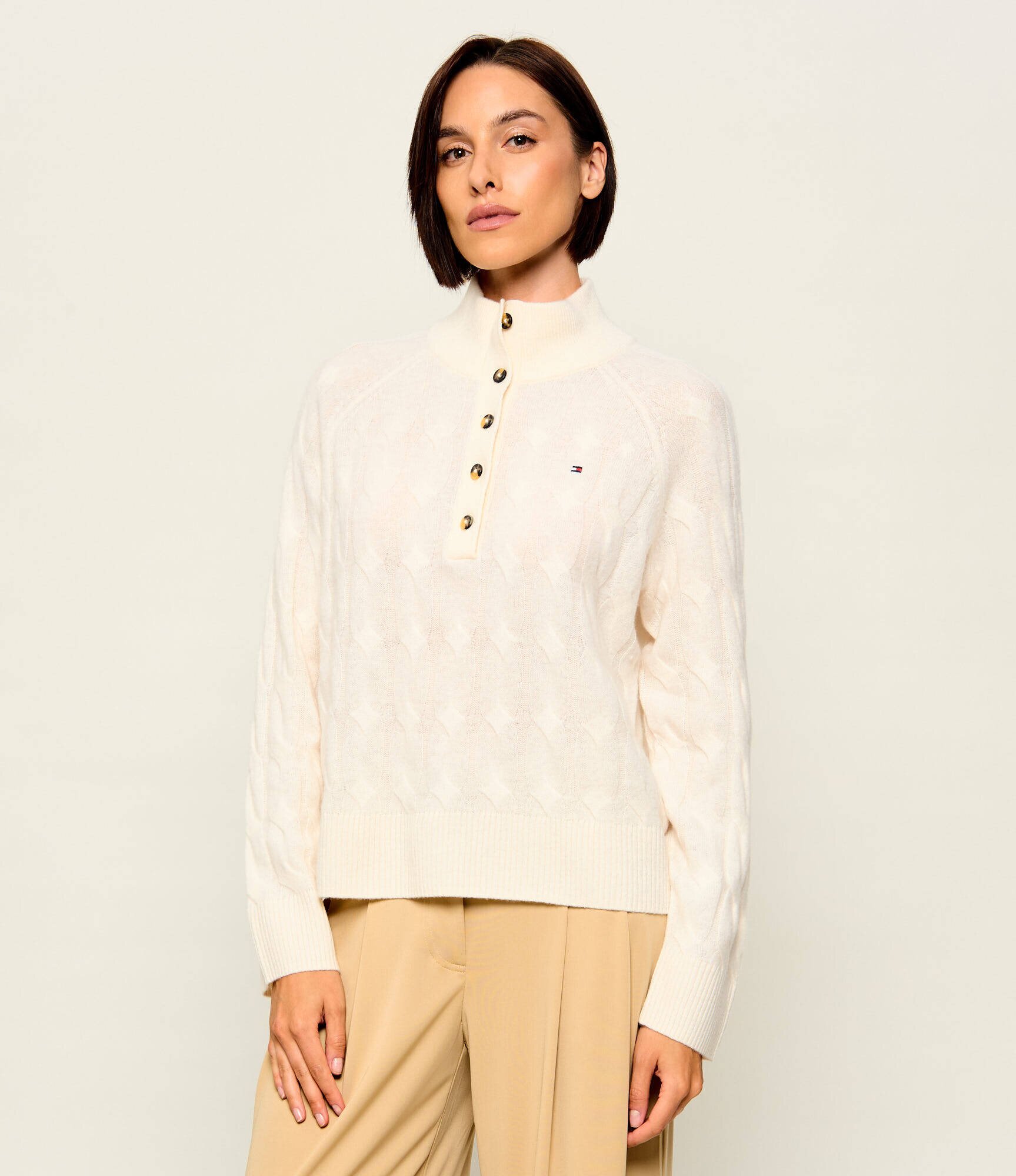Tommy Hilfiger De lână guler înalt Henley | Relaxed fit
