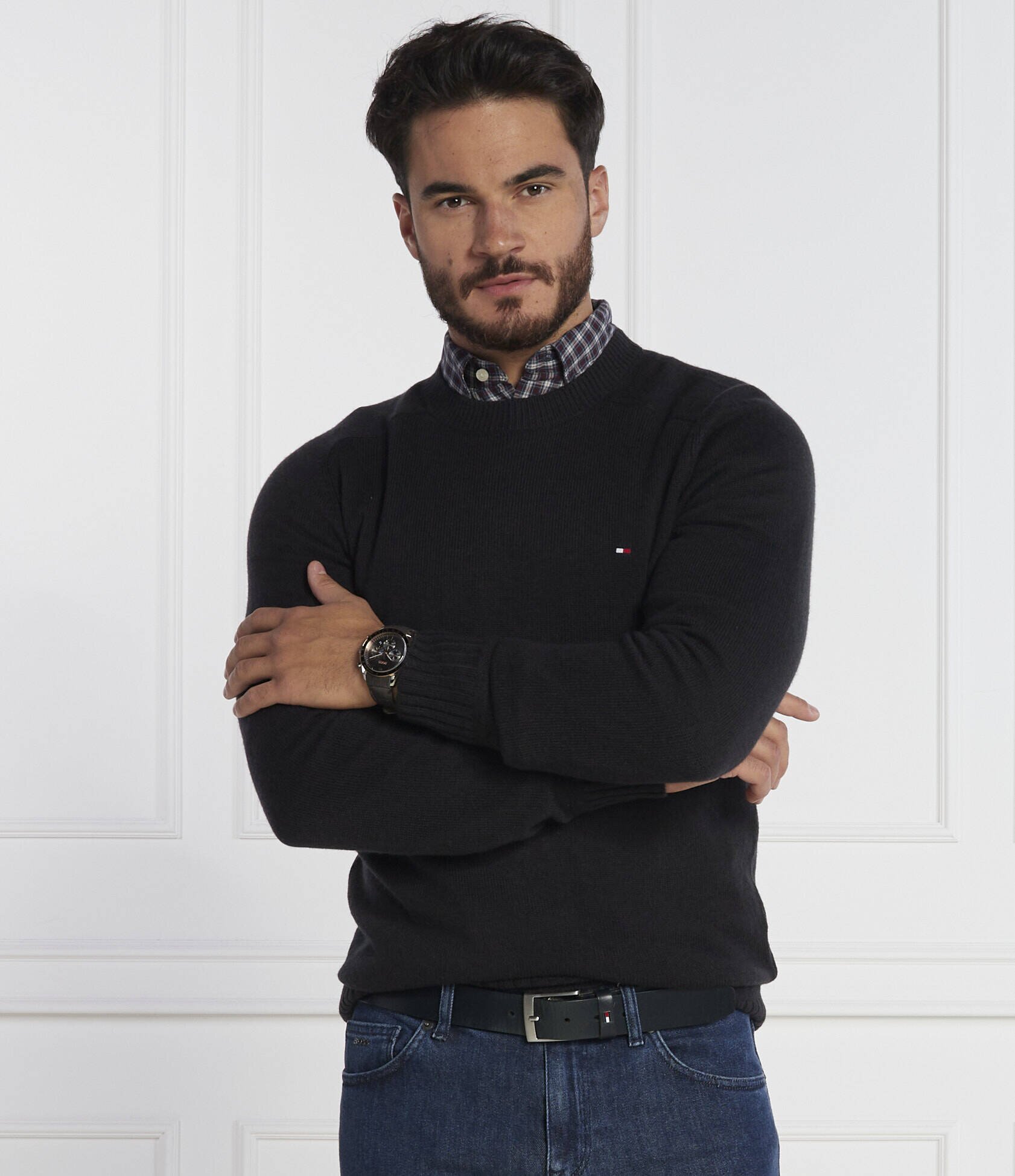 Tommy Hilfiger De lână pulover MULTI HTR MERINO CREW NECK | Regular Fit