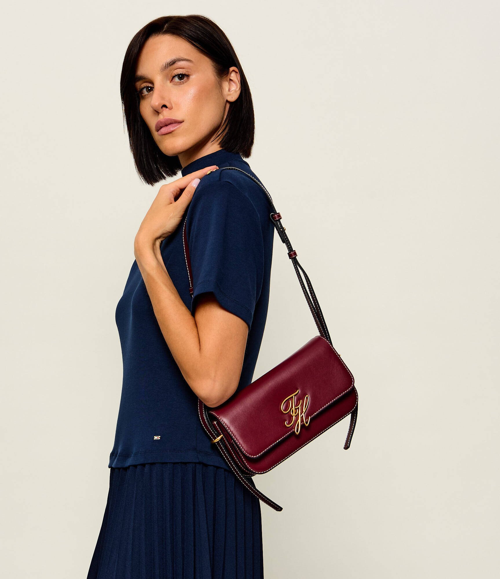 Tommy Hilfiger De piele geantă pe umăr Script