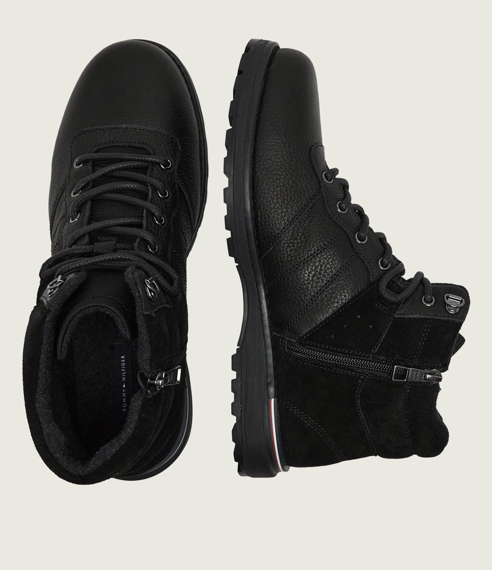 Tommy Hilfiger De piele ghete de trekking Corporate | piele întoarsă