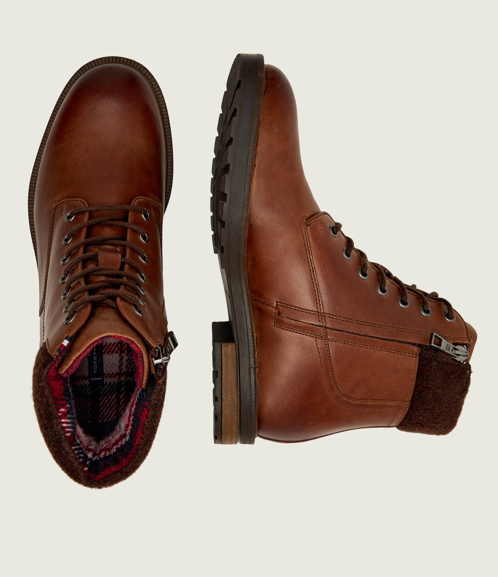 Tommy Hilfiger De piele încălțăminte înaltă | shearling
