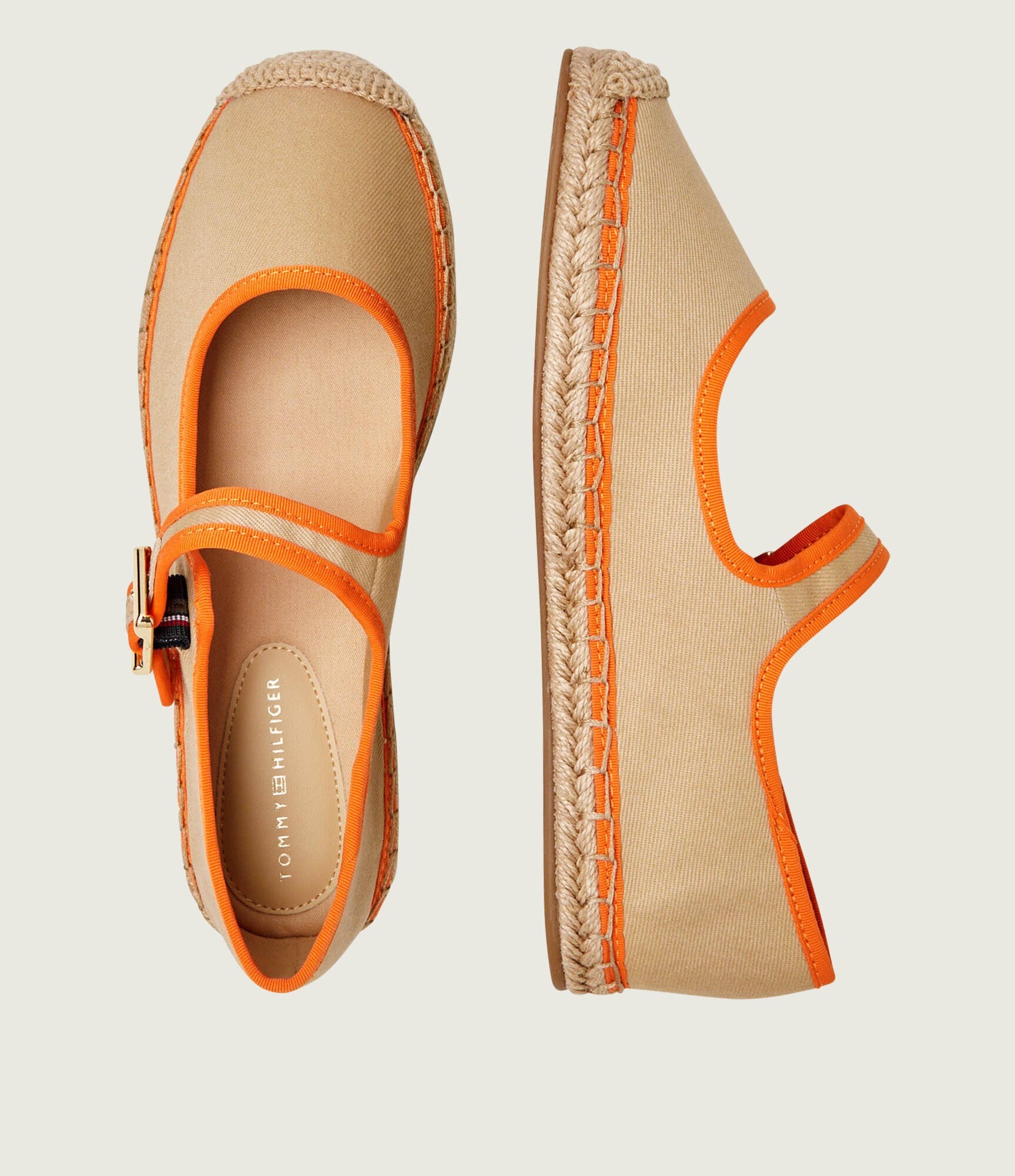 Tommy Hilfiger Espadrile Buckle Mary Jane cu adaos de piele