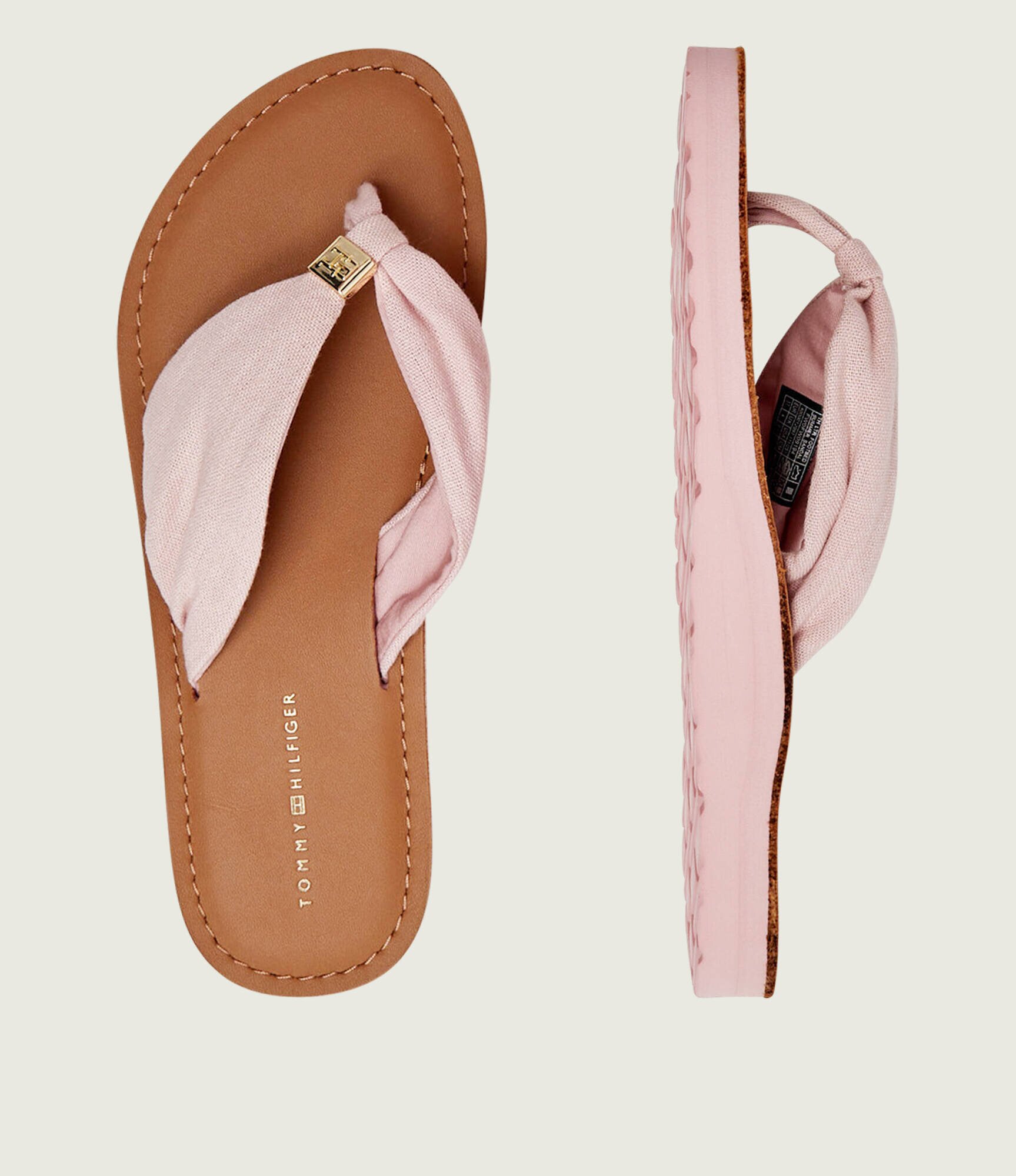 Tommy Hilfiger Flip flops cu adaos de piele