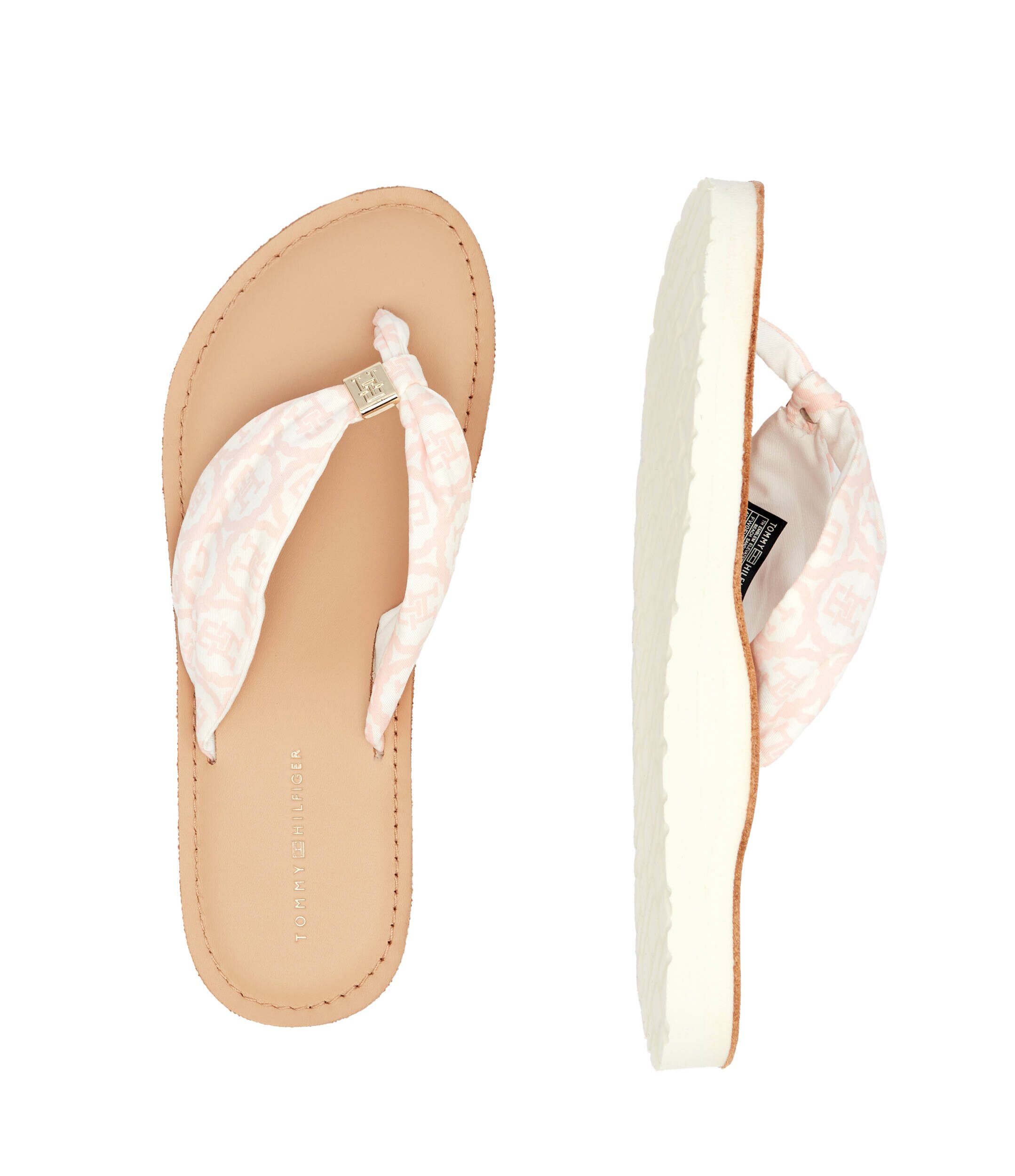 Tommy Hilfiger Flip flops cu adaos de piele