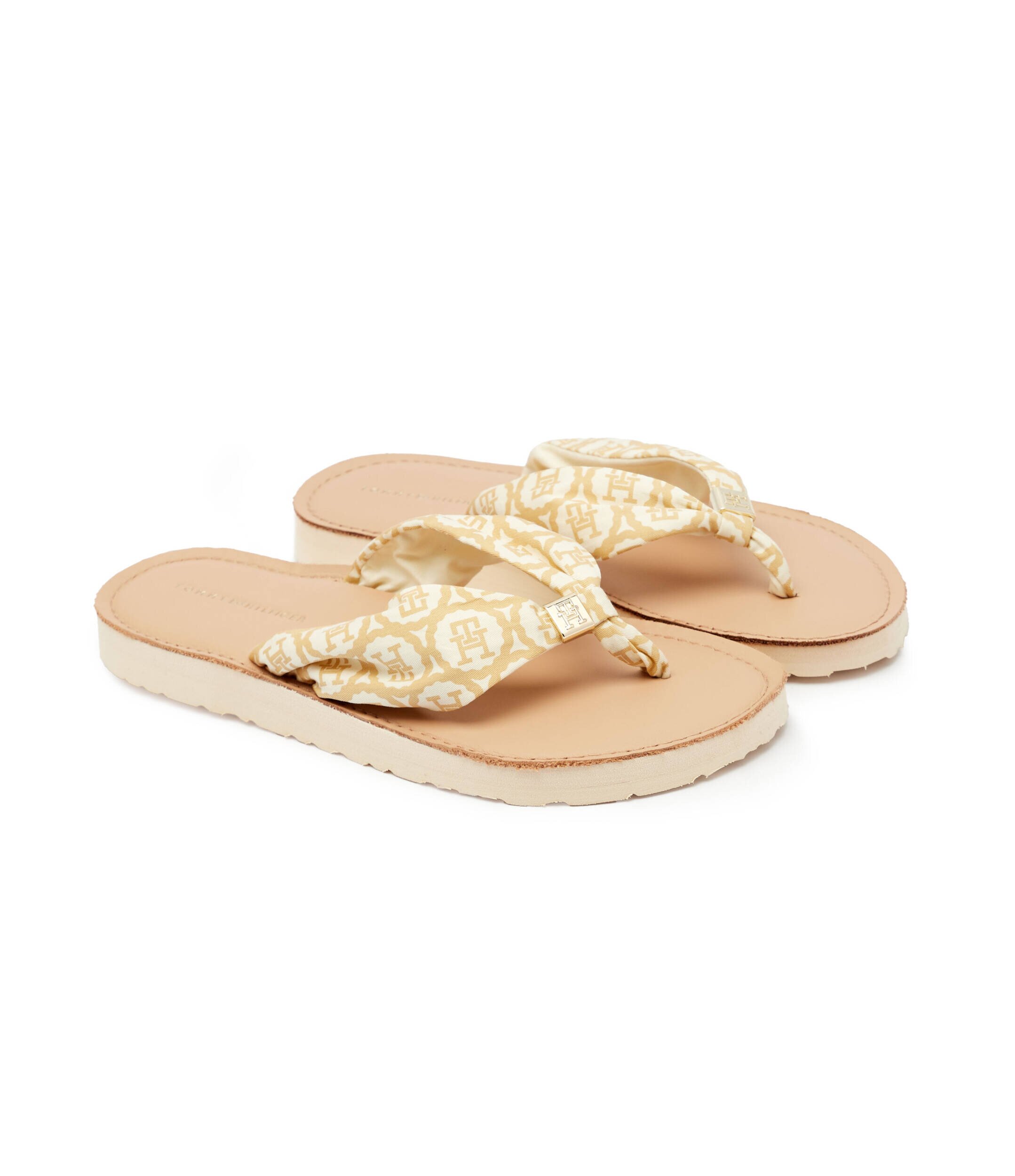 Tommy Hilfiger Flip flops cu adaos de piele