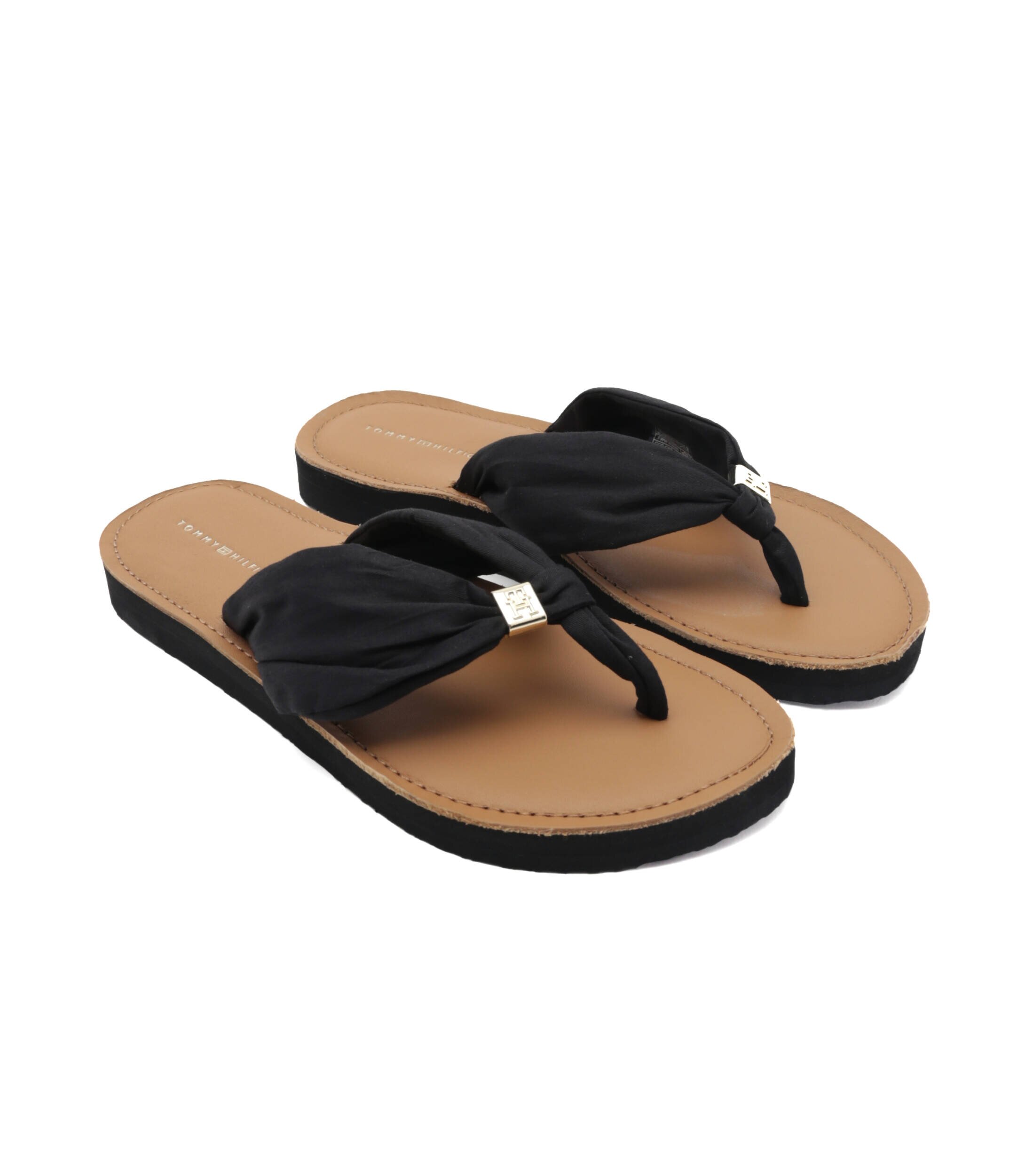 Tommy Hilfiger Flip flops cu adaos de piele