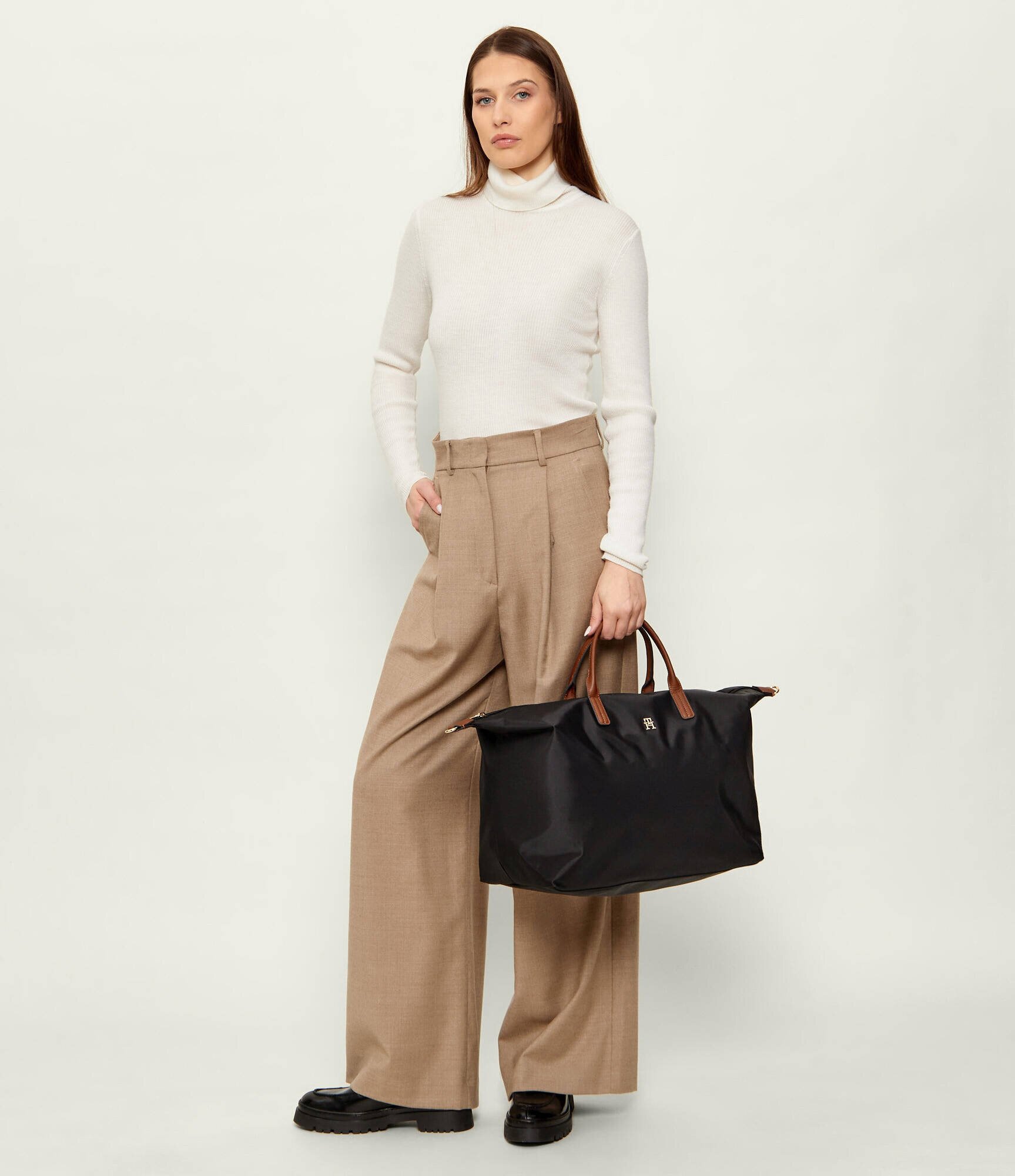 Tommy Hilfiger Geantă de voiaj POPETTE WEEKENDER cu adaos de piele