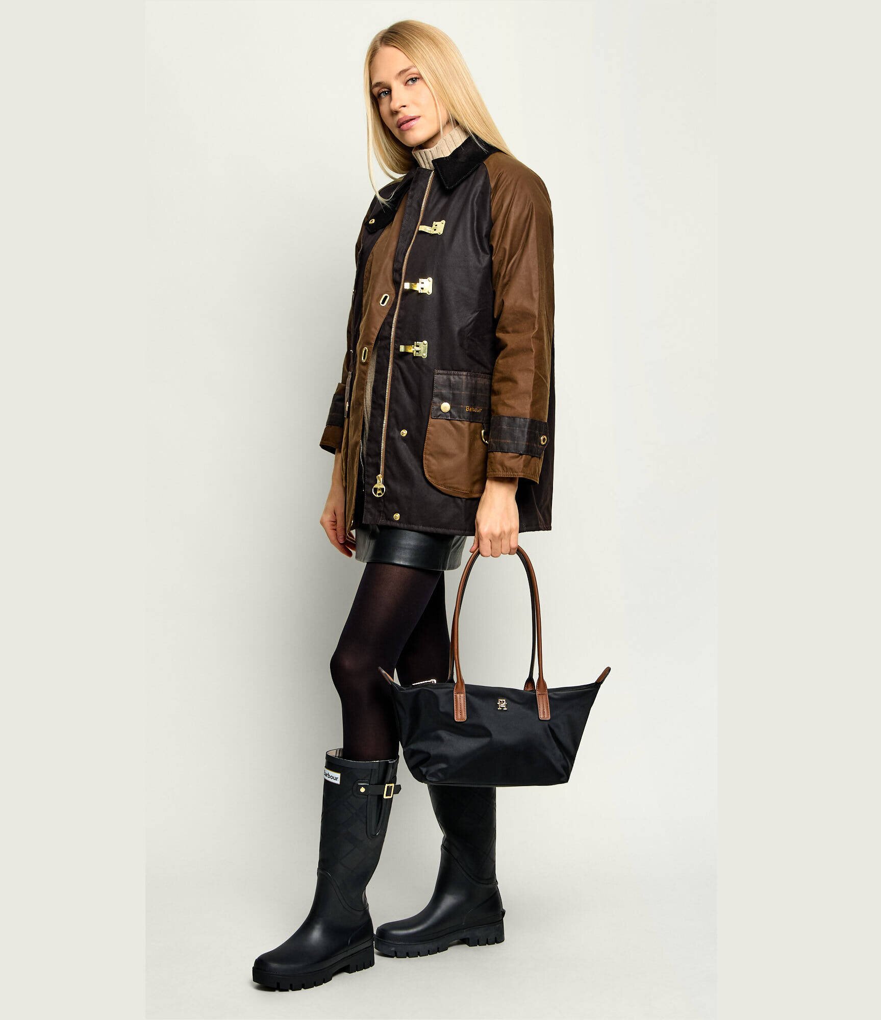 Tommy Hilfiger Geantă pe umăr East West cu adaos de piele
