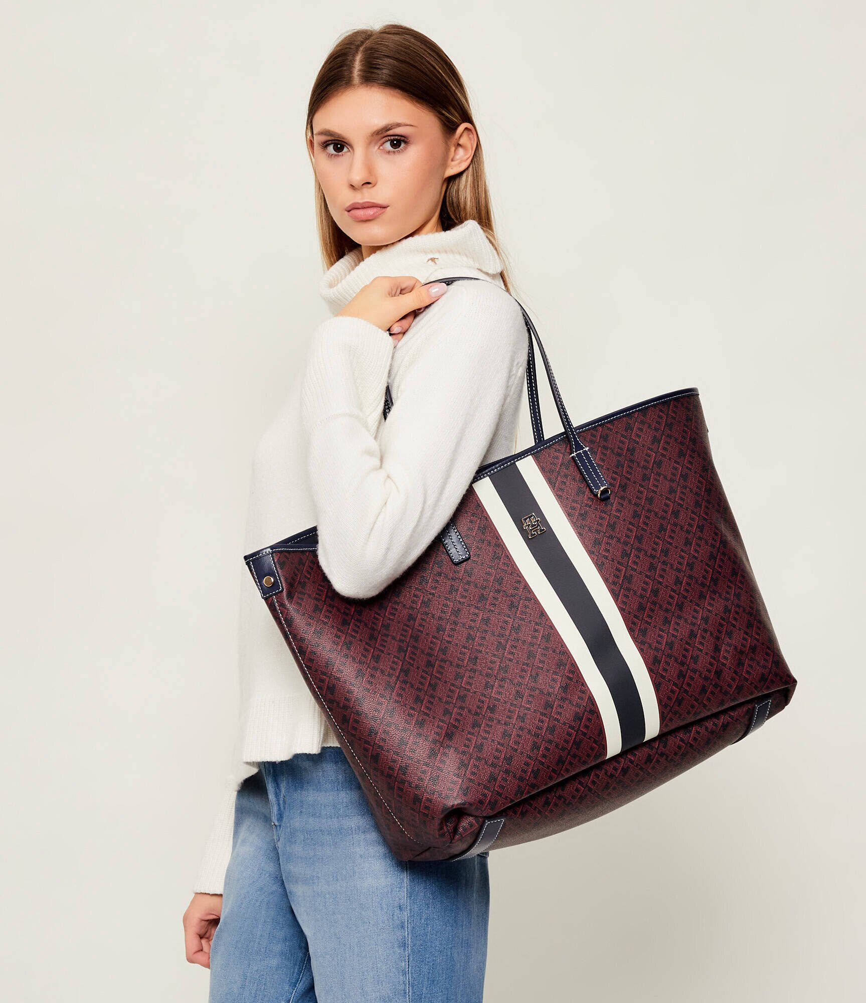 Tommy Hilfiger Geantă shopper cu două fețe + borsetă MONOPLAY LE MAXI