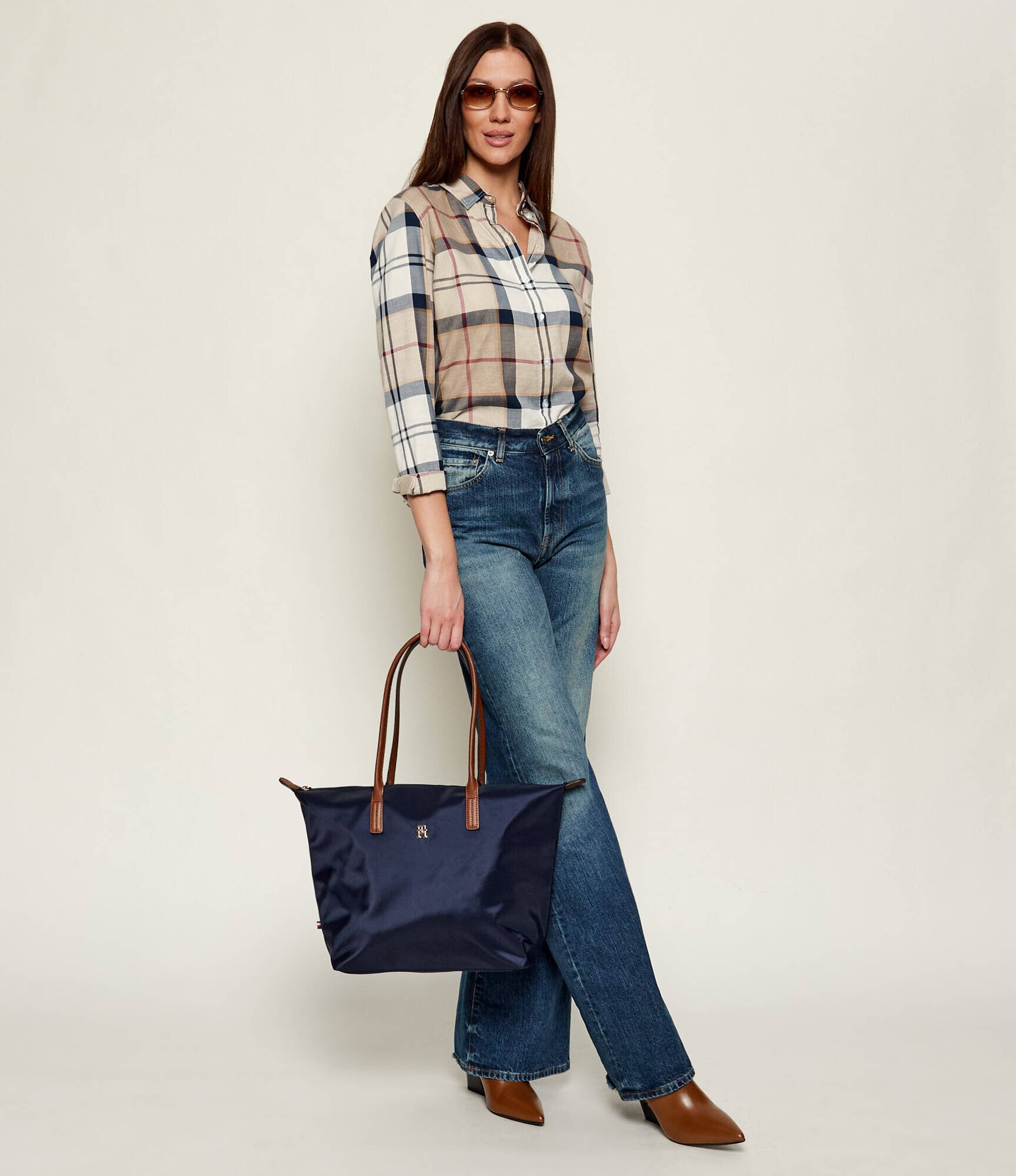 Tommy Hilfiger Geantă shopper Popette cu adaos de piele