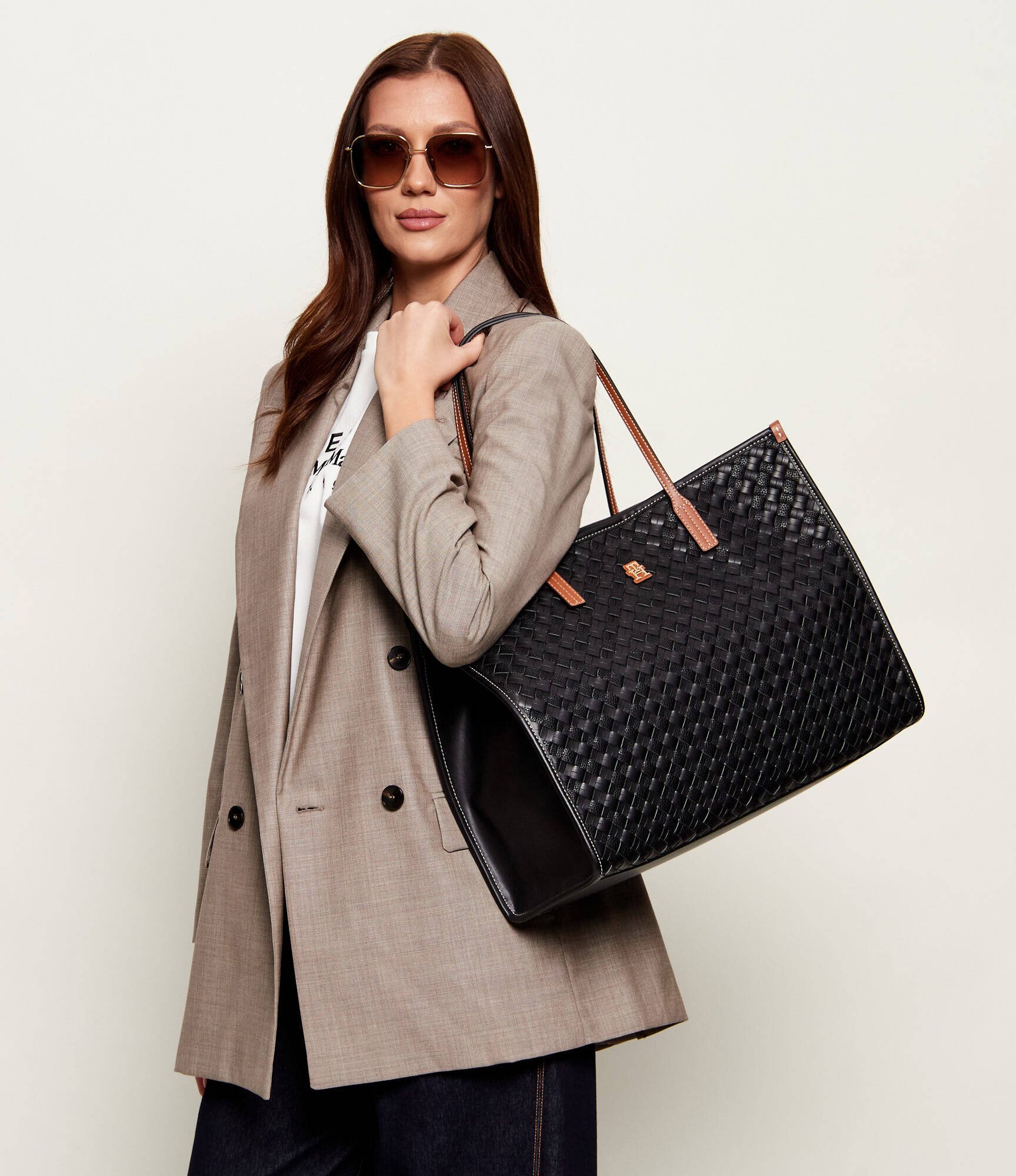 Tommy Hilfiger Geantă shopper TH CITY cu adaos de piele