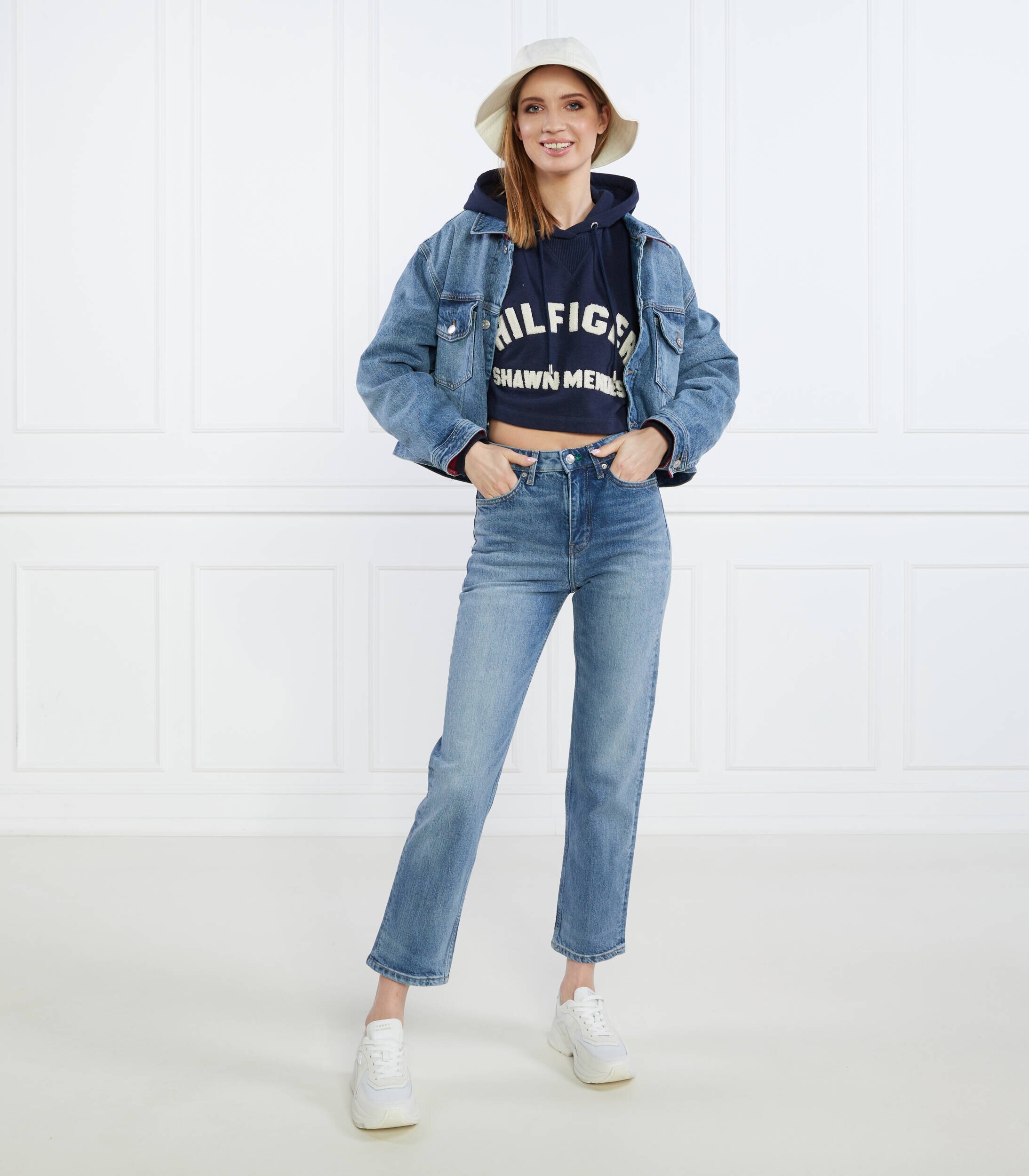 Tommy Hilfiger Hanorac THXSM FLEECE CROP GRAPHIC | Cropped Fit
