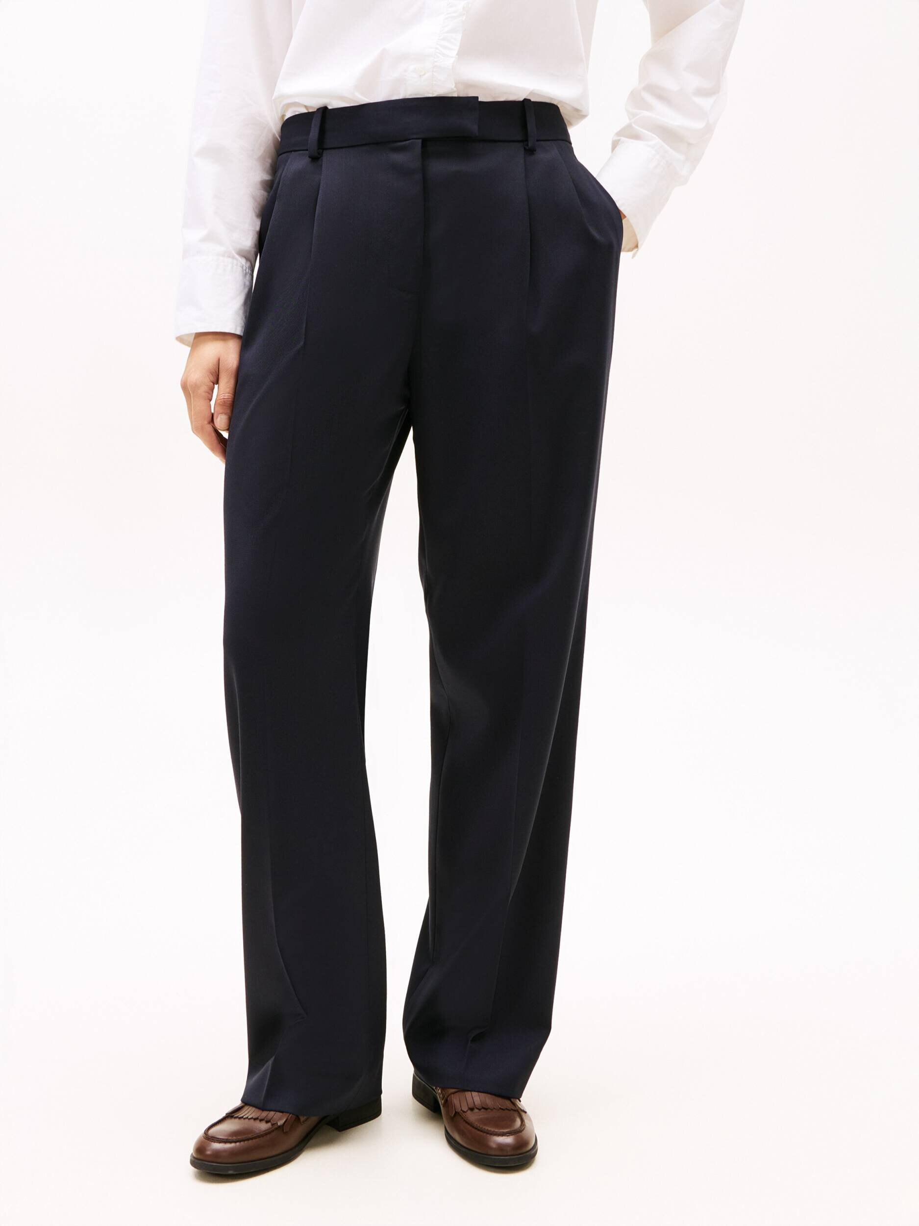 Tommy Hilfiger Pantaloni | Loose fit cu adaos de lână
