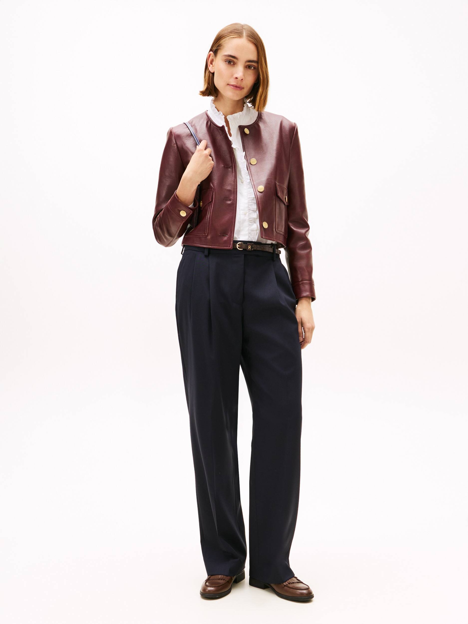 Tommy Hilfiger Pantaloni | Loose fit cu adaos de lână