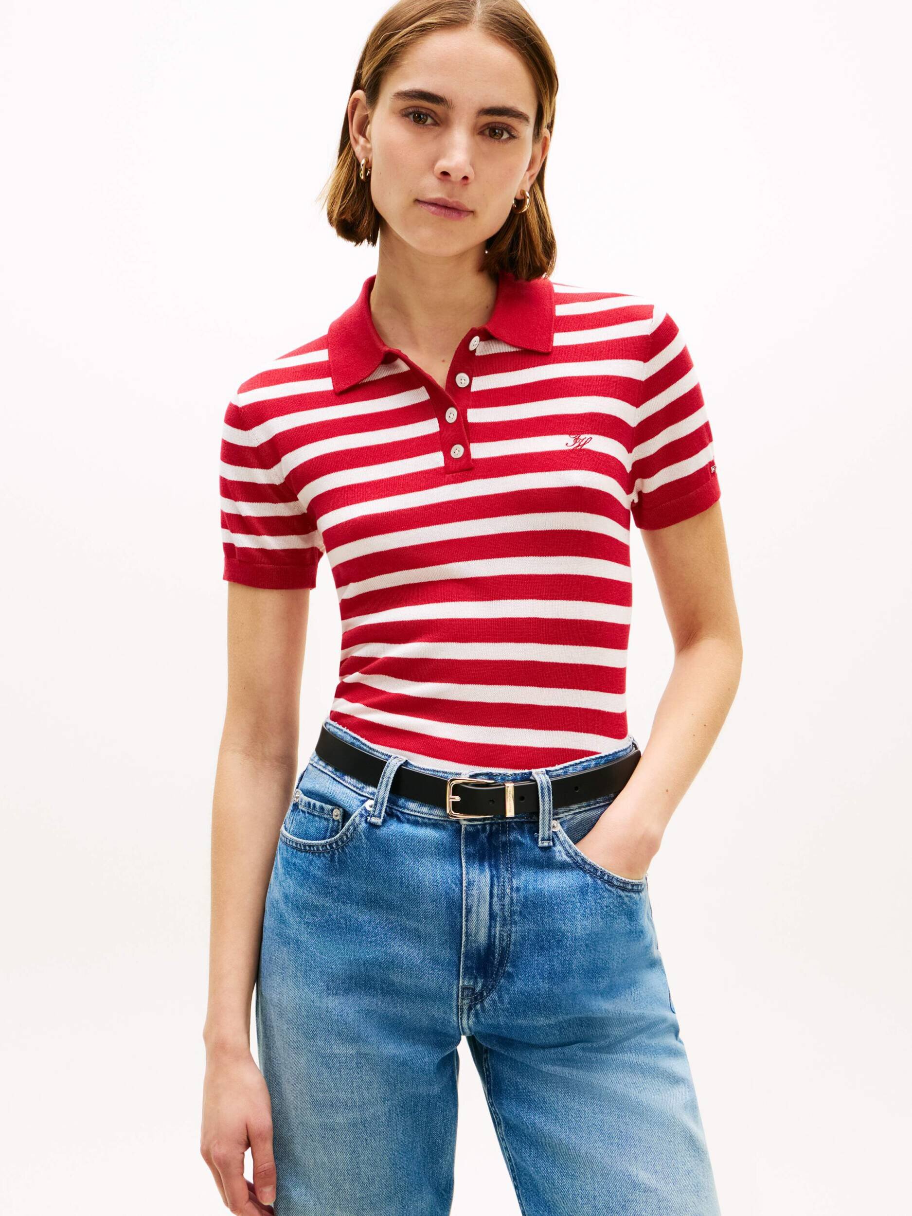 Tommy Hilfiger Polo | Slim Fit cu adaos de mătase
