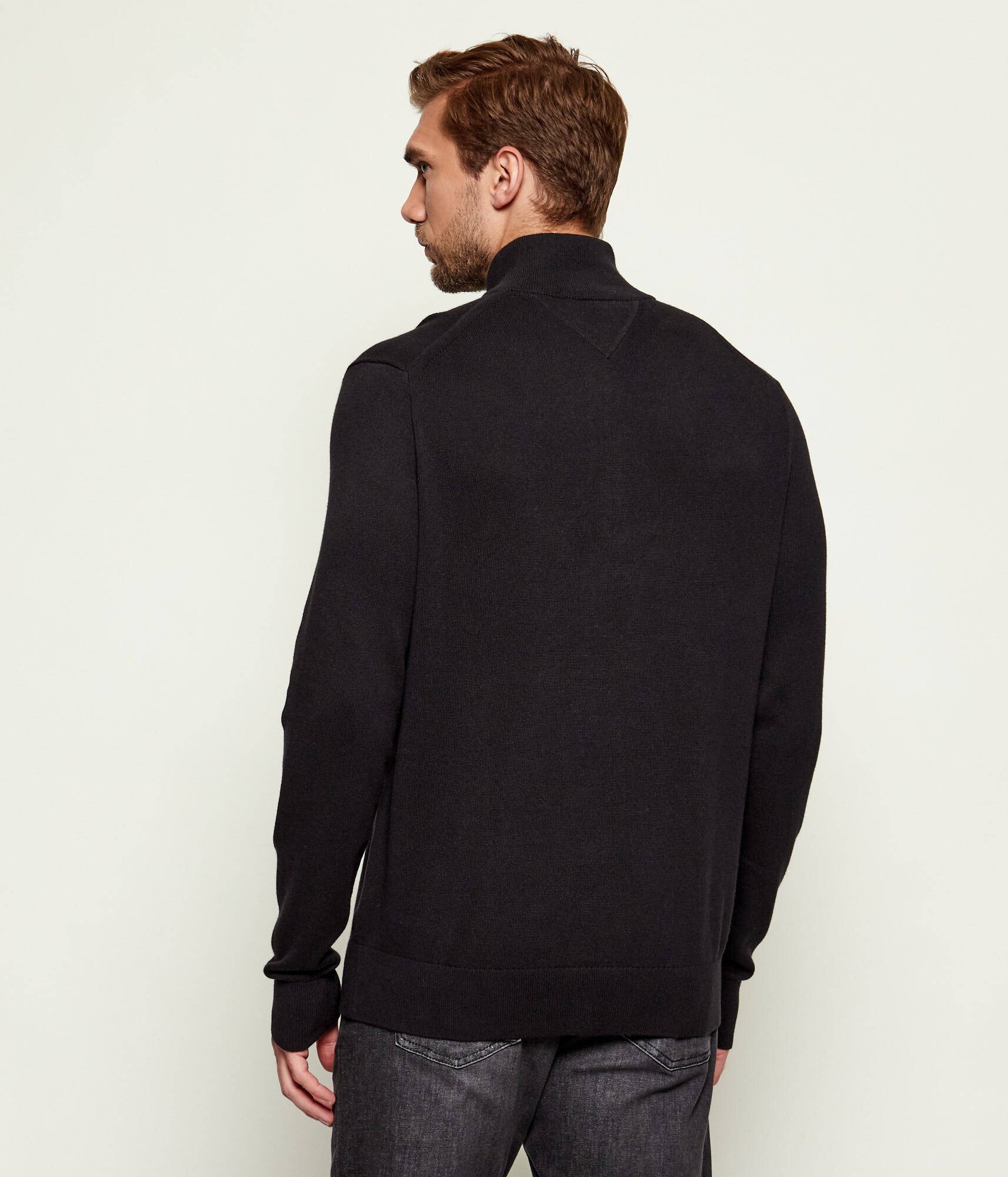 Tommy Hilfiger Pulover ZIP MOCK | regular fit cu adaos de cașmir