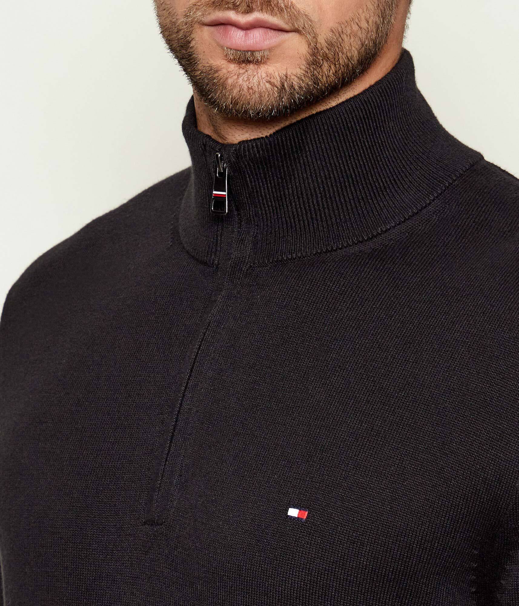 Tommy Hilfiger Pulover ZIP MOCK | regular fit cu adaos de cașmir