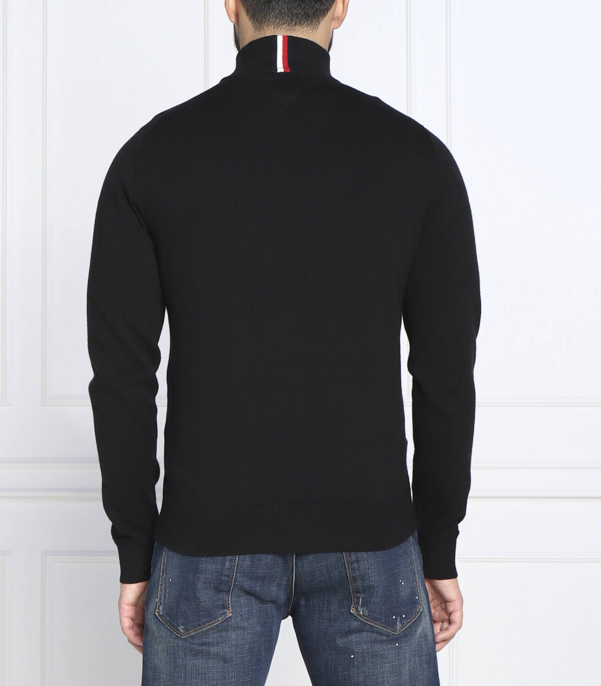 Tommy Hilfiger Pulover ZIP MOCK | Regular Fit cu adaos de cașmir