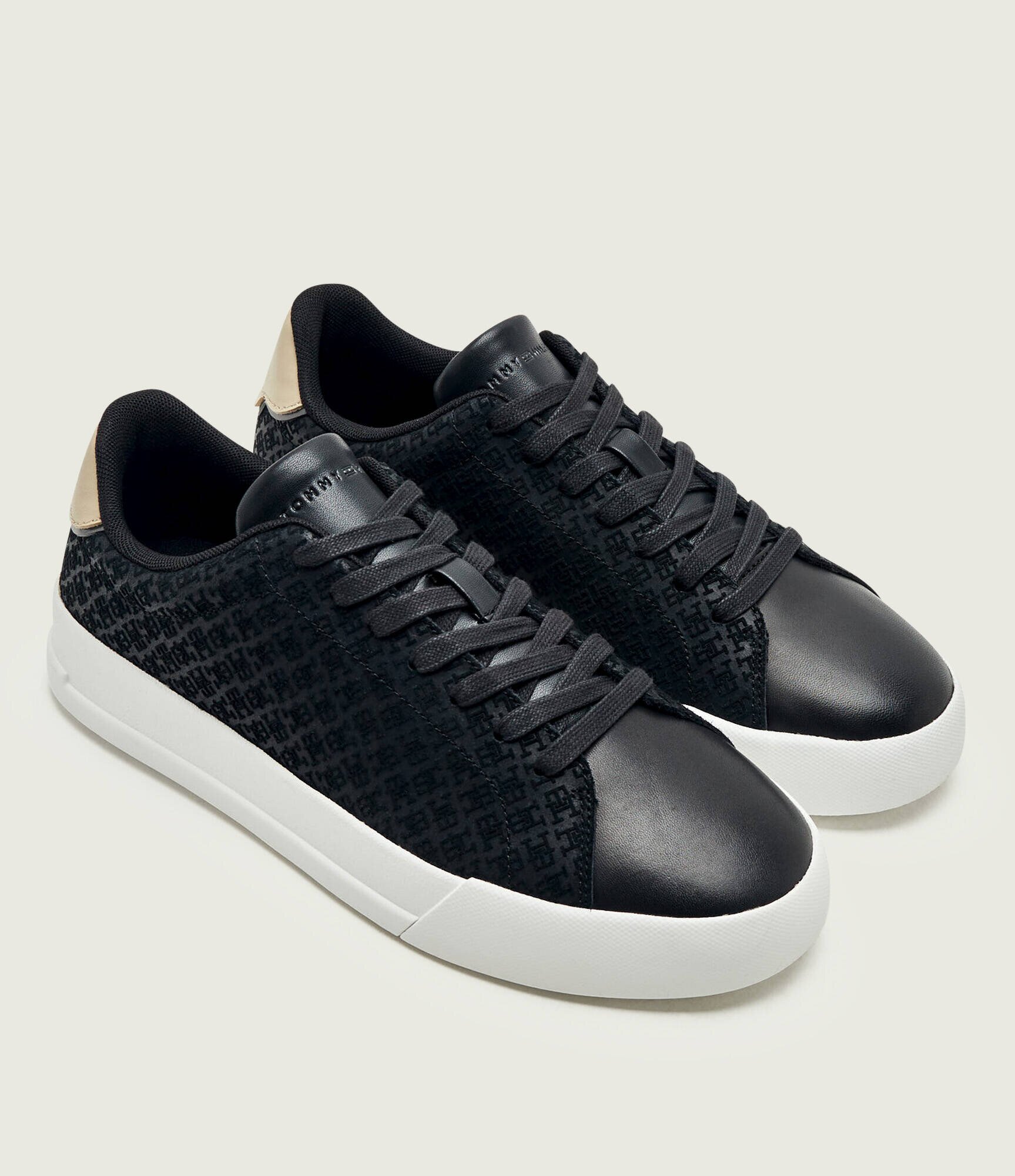Tommy Hilfiger Teniși din piele TH Court Lth Mix Monogram | piele întoarsă