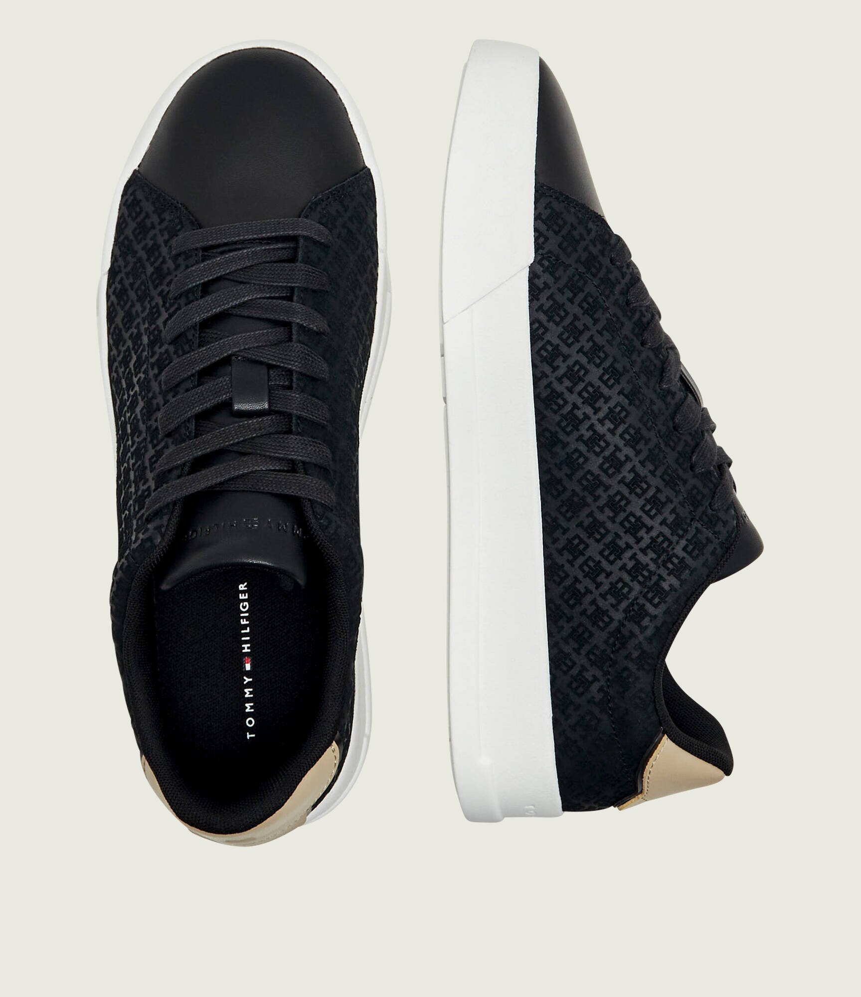 Tommy Hilfiger Teniși din piele TH Court Lth Mix Monogram | piele întoarsă