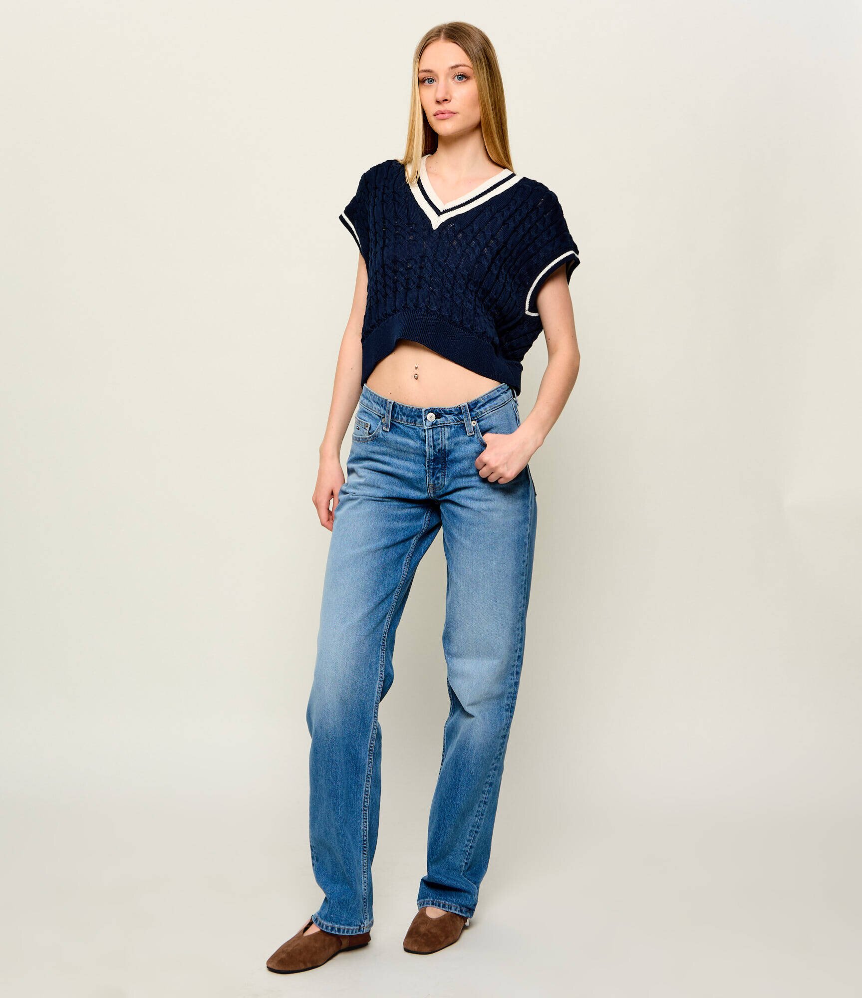 Tommy Jeans Balerini Mary Jane | piele întoarsă