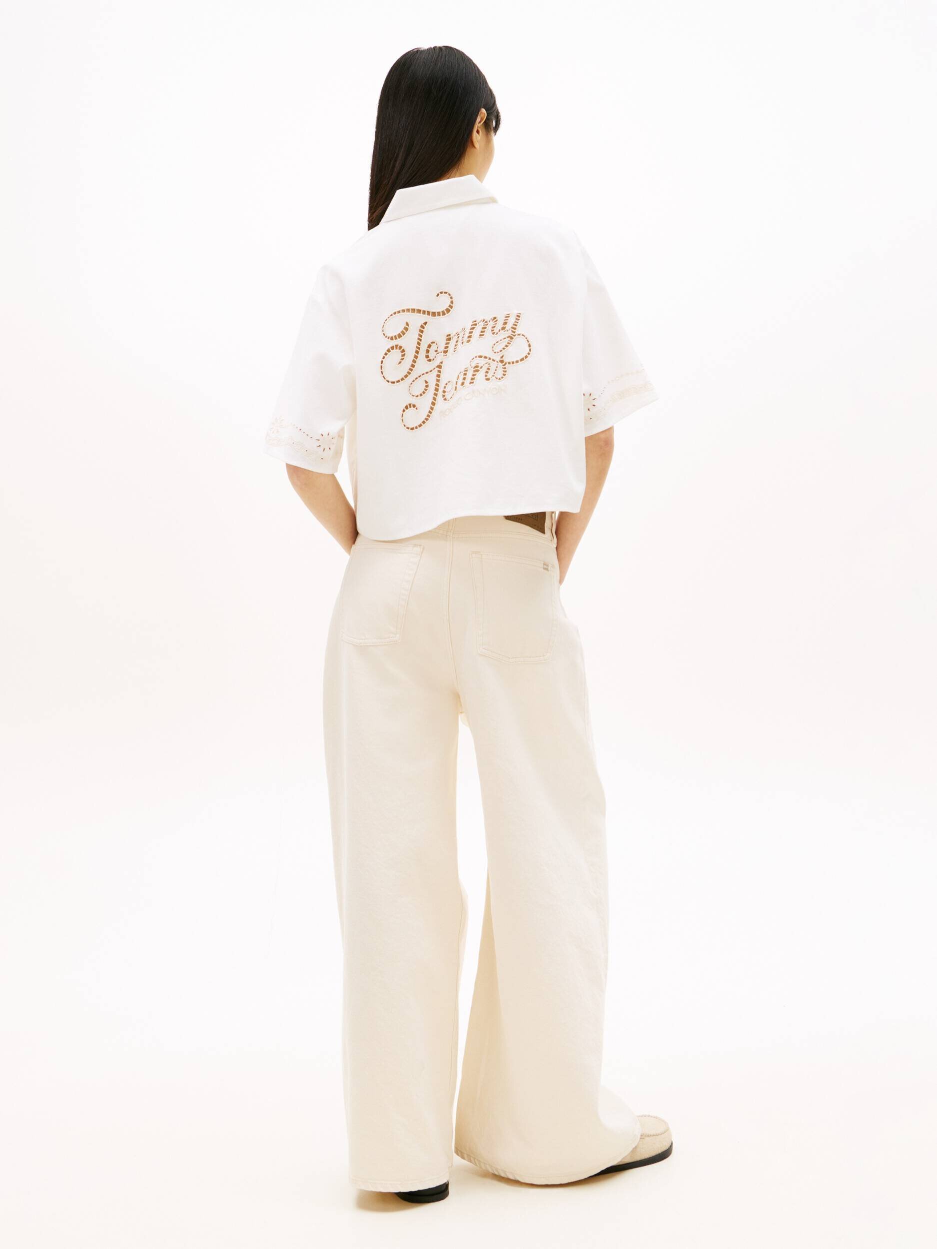Tommy Jeans Cămașă | Cropped Fit | cu adaos de in