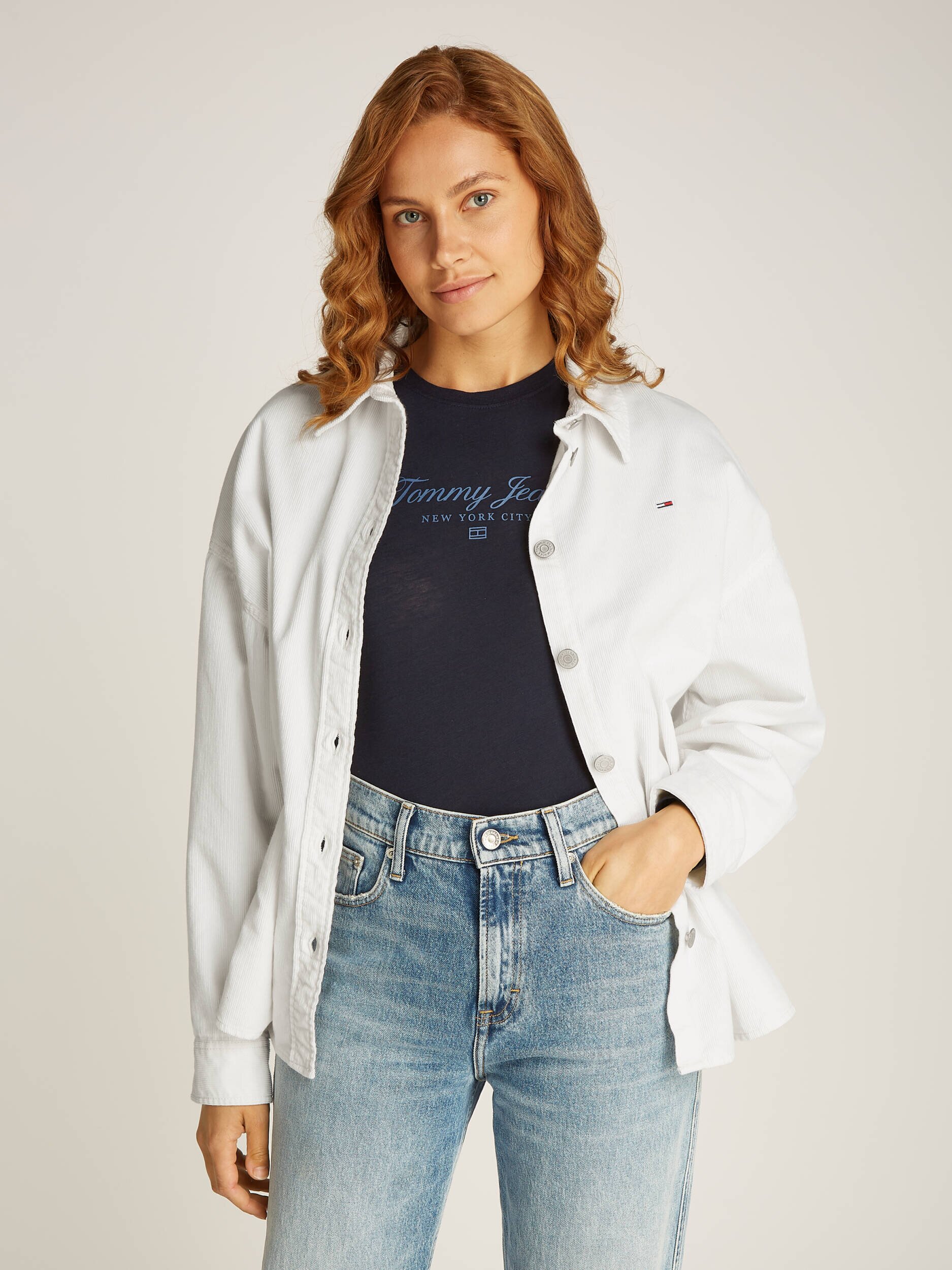 Tommy Jeans Cămașă | Loose fit | catifea reiată