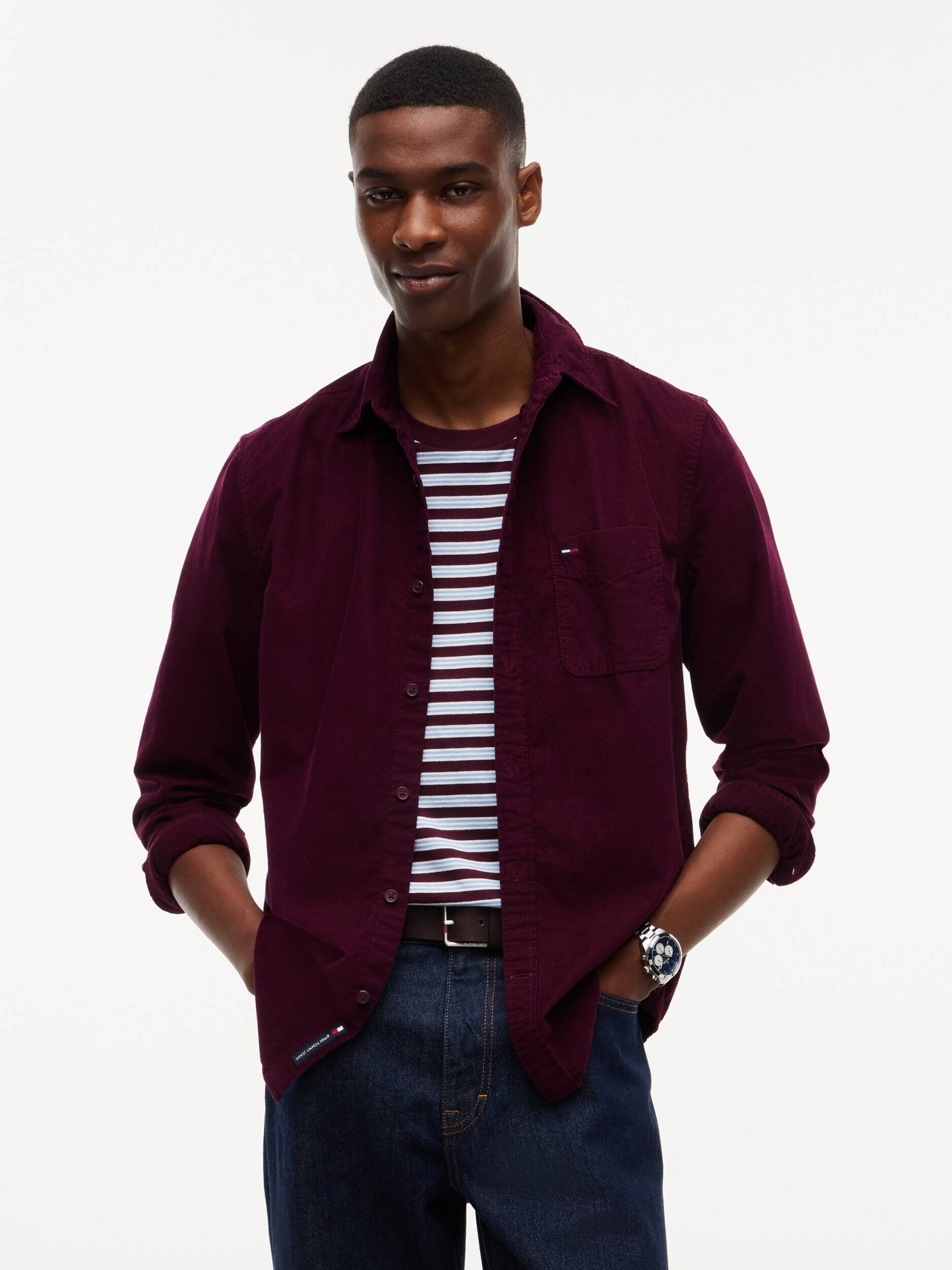 Tommy Jeans Cămașă | regular fit | catifea reiată