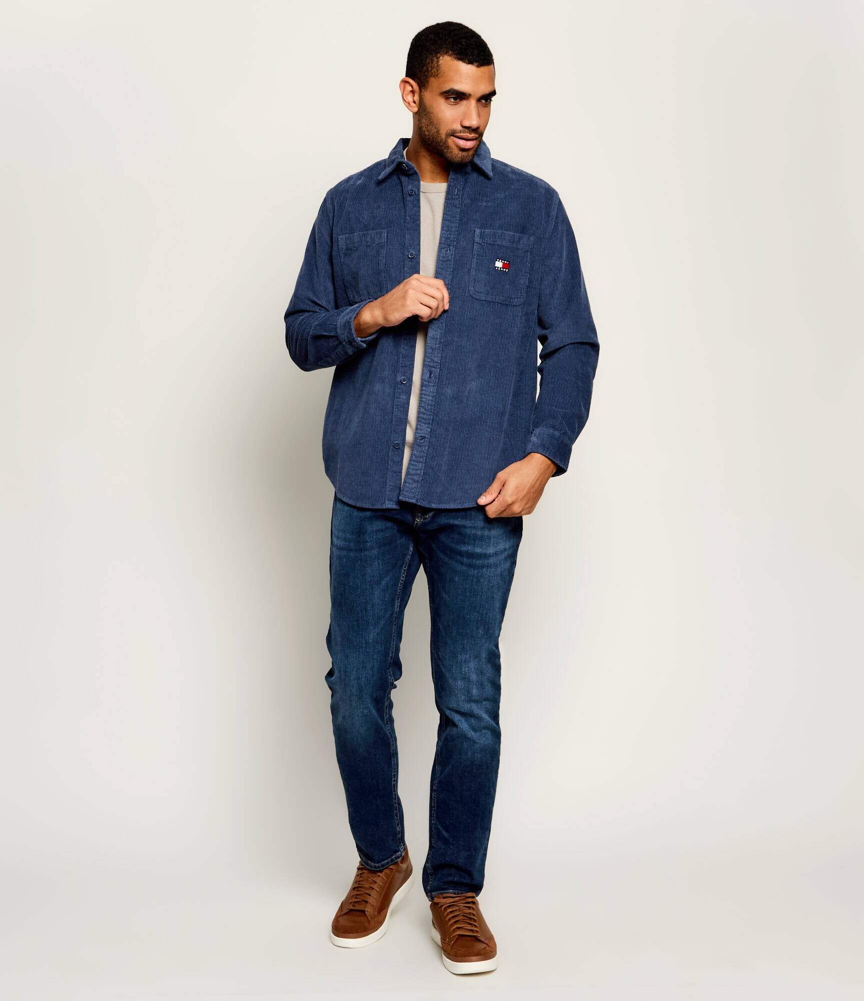 Tommy Jeans Cămașă | Relaxed fit | catifea reiată