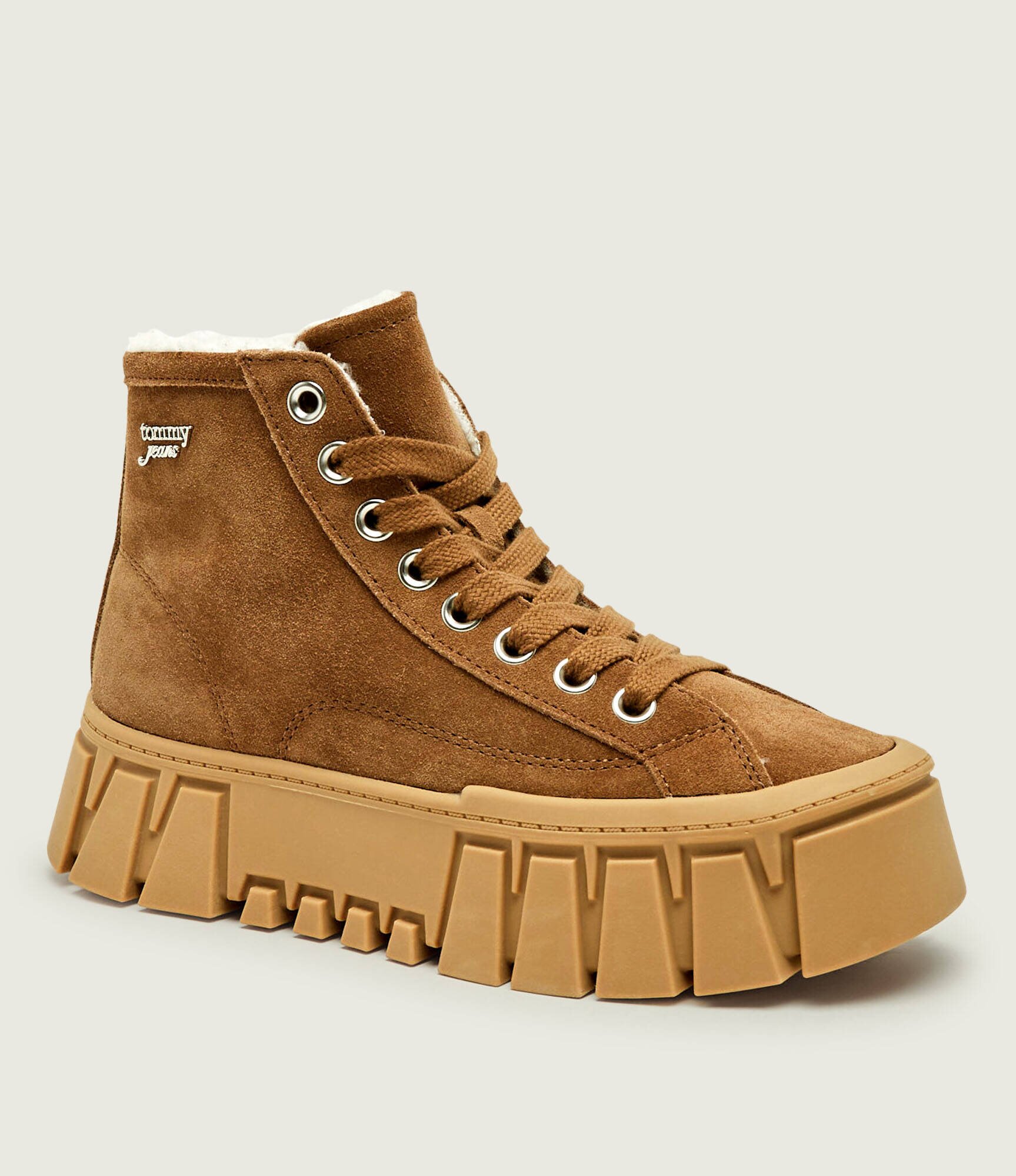 Tommy Jeans Căptușite sneakers | piele întoarsă | shearling