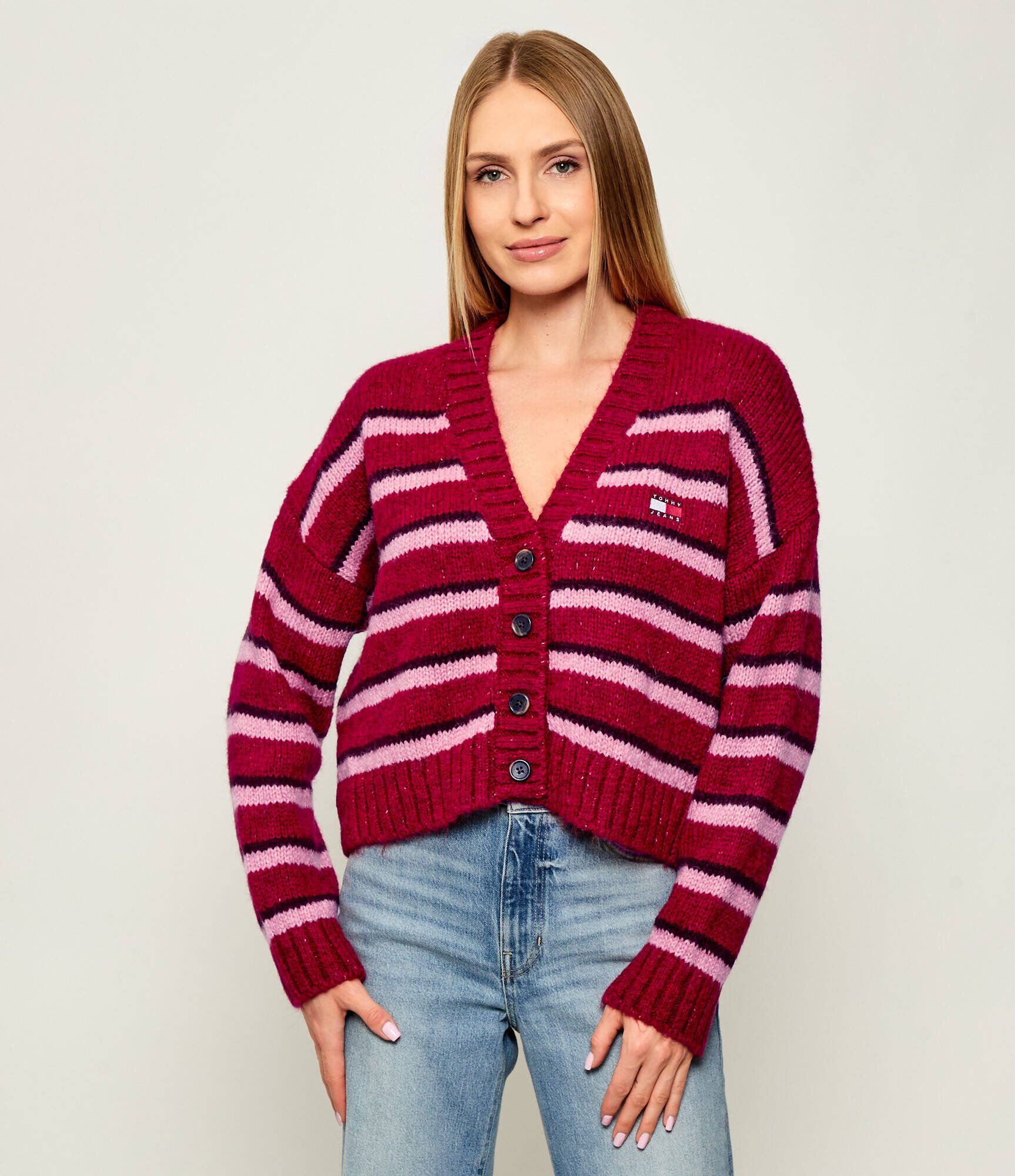 Tommy Jeans Cardigan | Loose fit cu adaos de lână