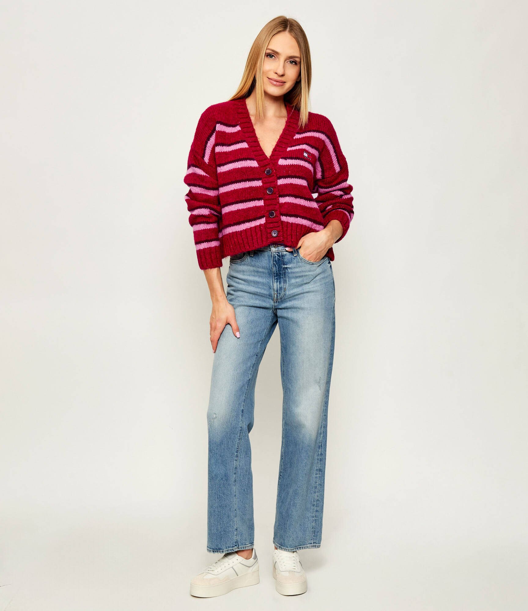 Tommy Jeans Cardigan | Loose fit cu adaos de lână