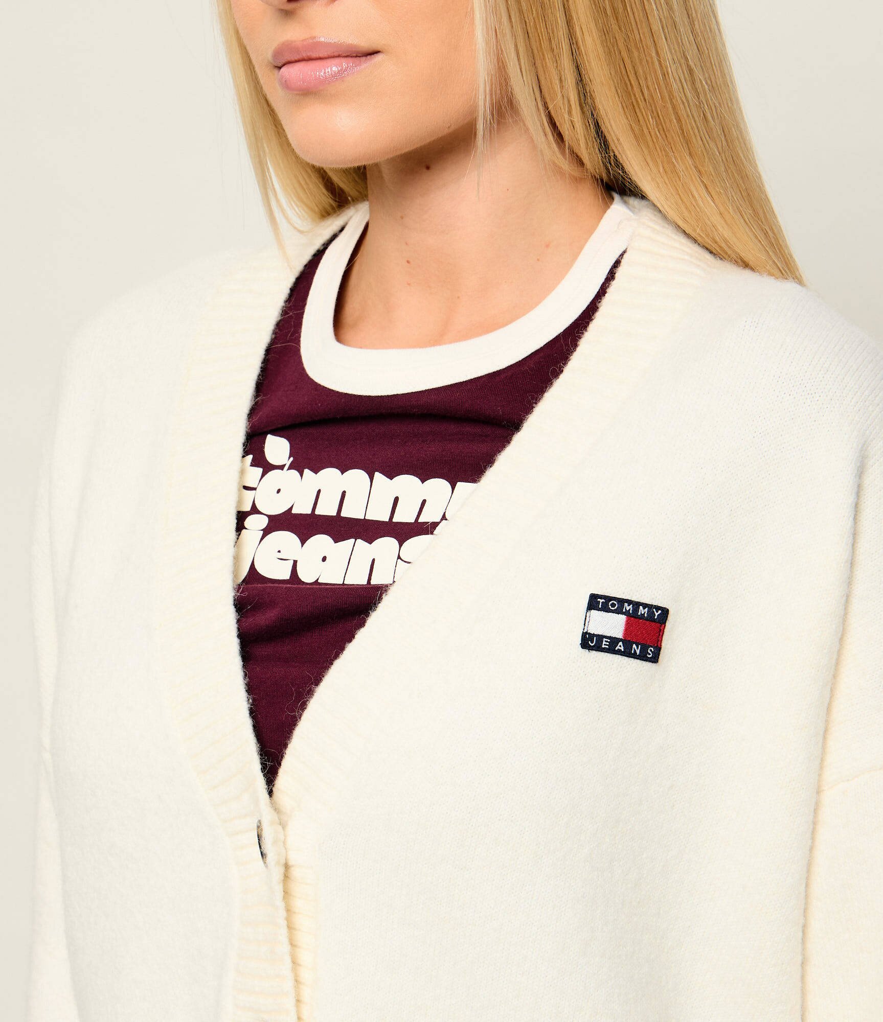 Tommy Jeans Cardigan | Relaxed fit cu adaos de lână
